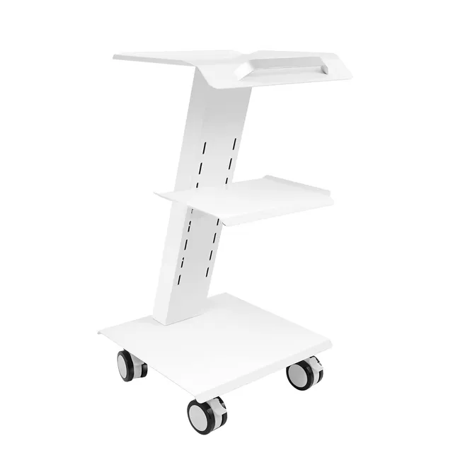 TiryyDrela Carrello 3 Ripiani Acciaio Prese 100 kg Bianco