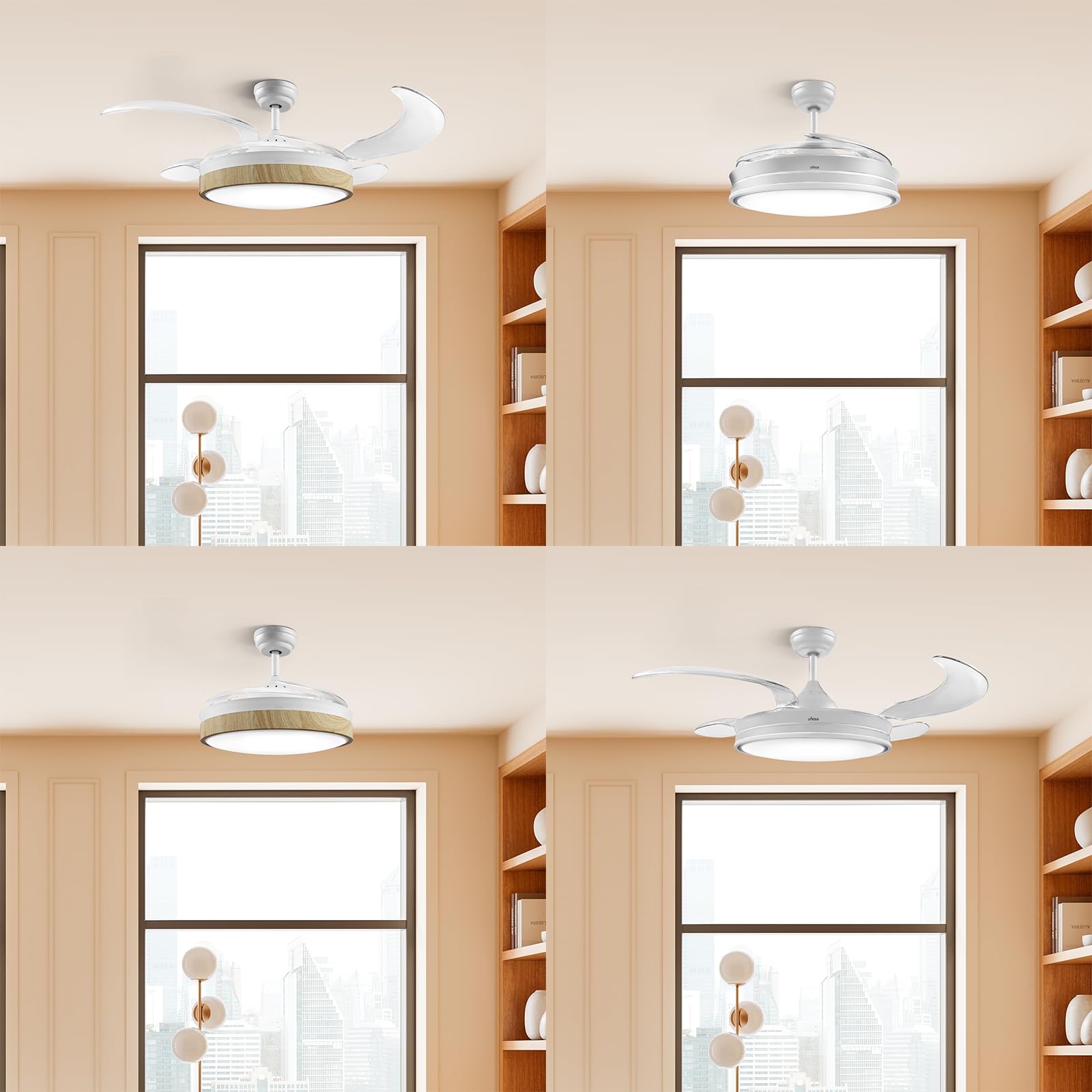Ufesa Seoul Ventilatore da Soffitto Bianco/Legno 106 cm DC