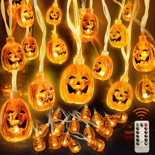 WOWDSGN catena luminosa zucca Halloween 4,5m 40 LED