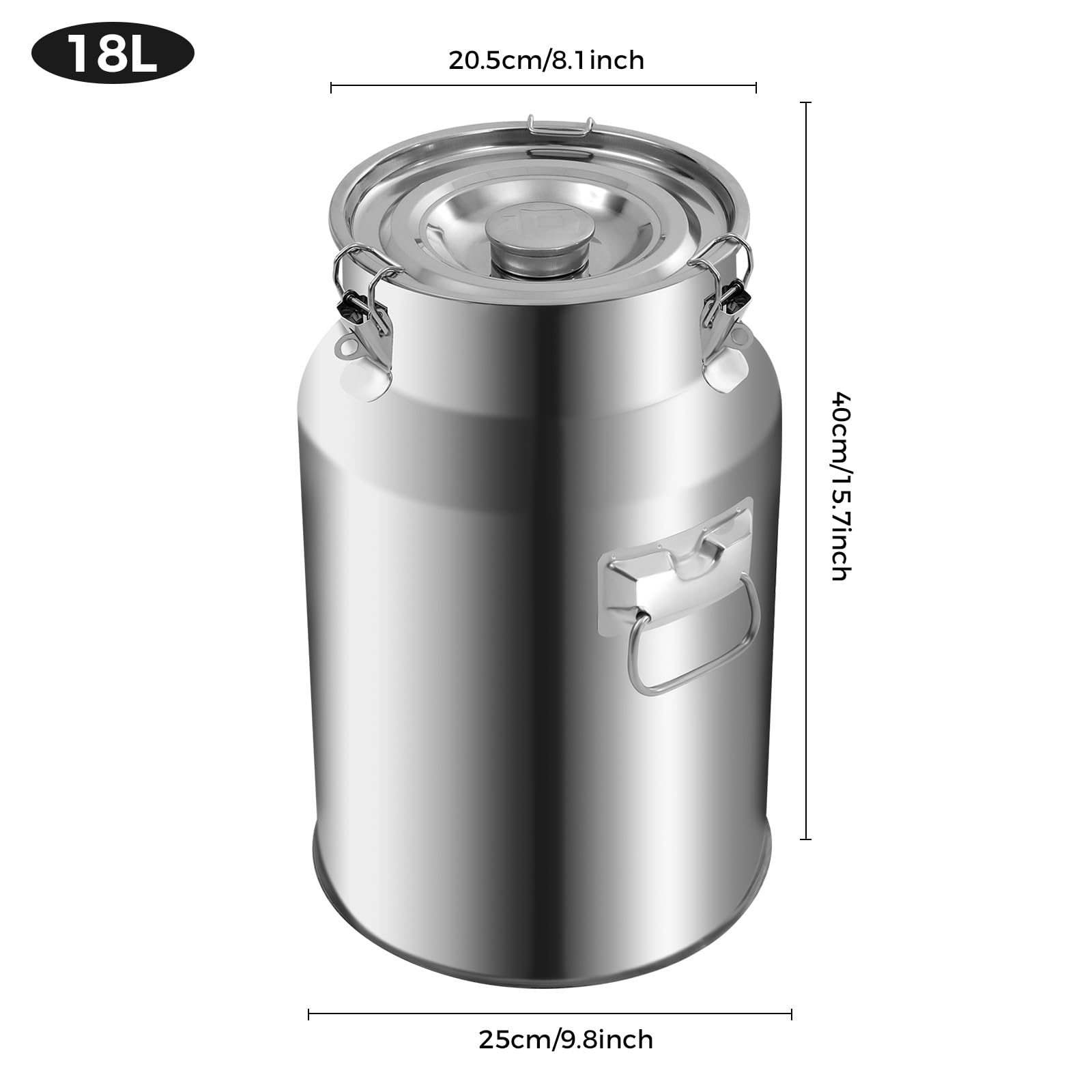 TiryyDrela Fusto Inox 18 L 25x40 cm per Vino Birra Olio