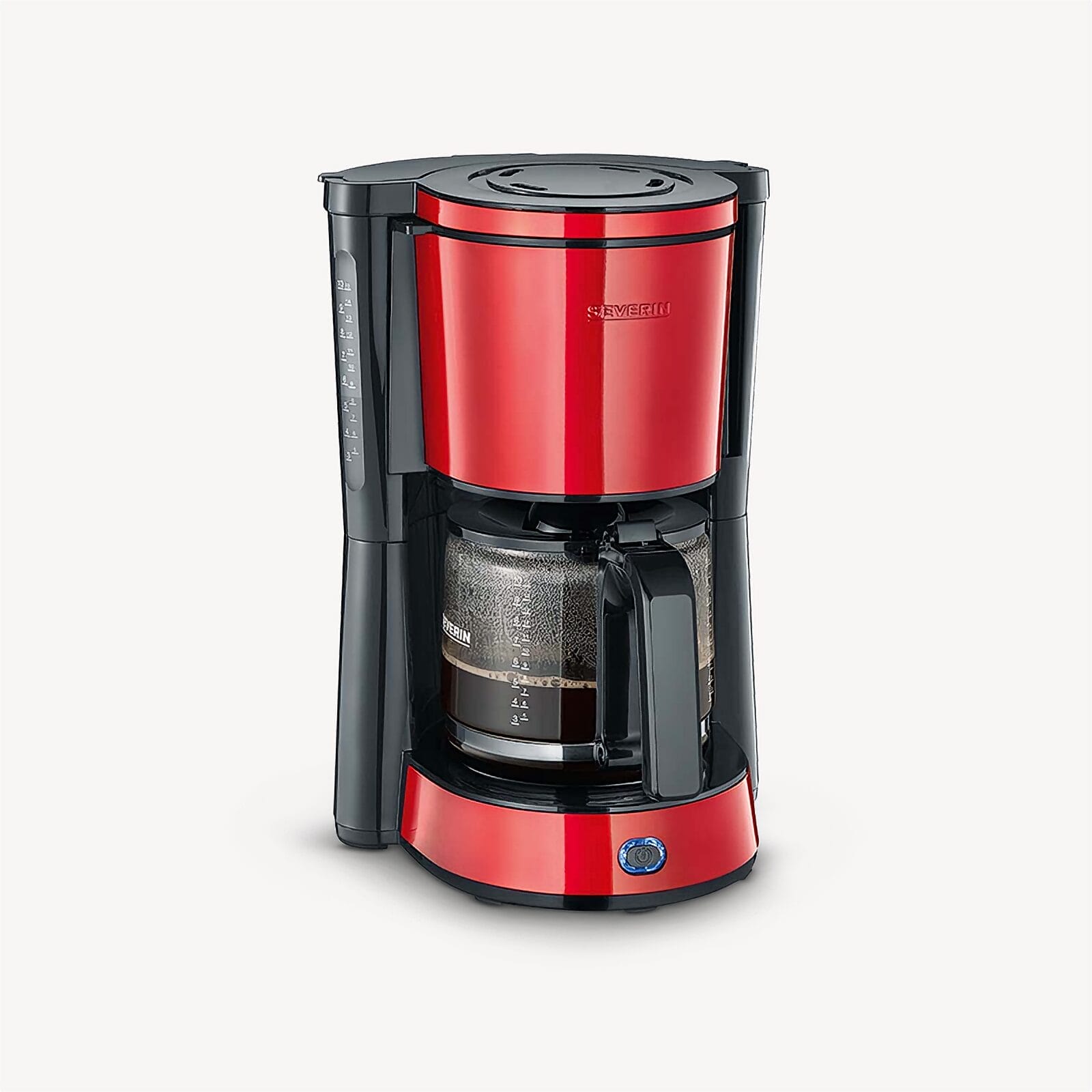 SEVO macchina caffe filtro 10 tazze rosso inox