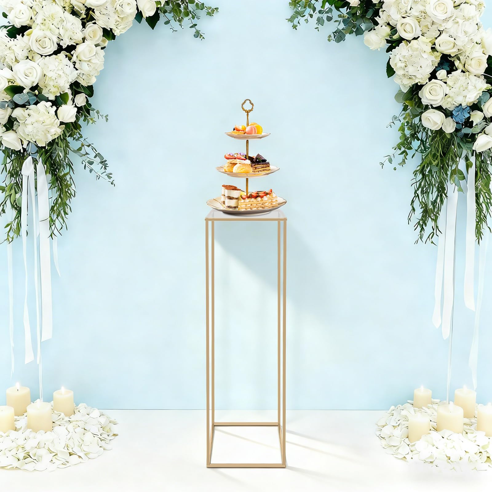TiryyDrela colonna floreale oro 100 cm portafiori matrimonio
