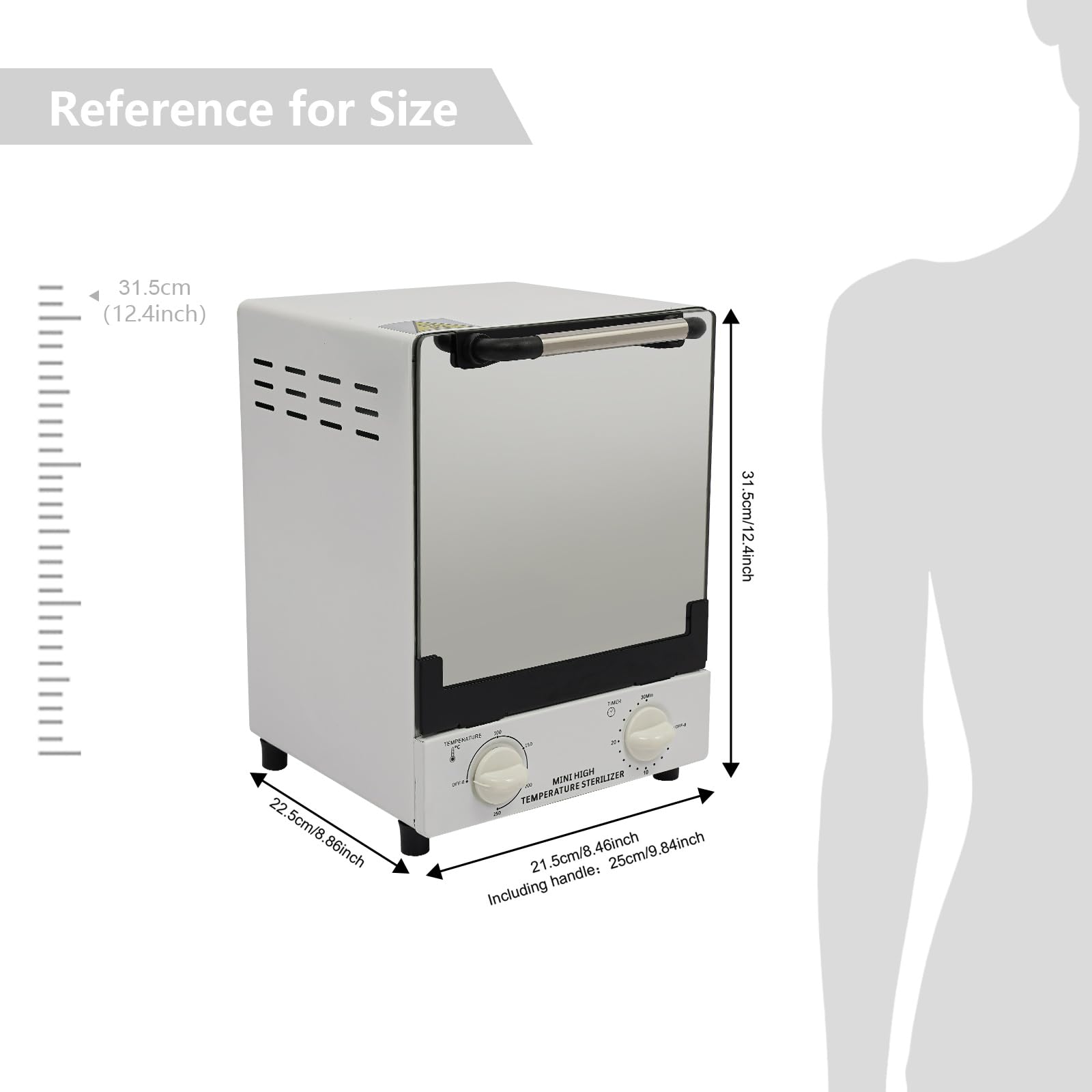 TiryyDrela Sterilizzatore Alta Temperatura 12L 1000W 250°C