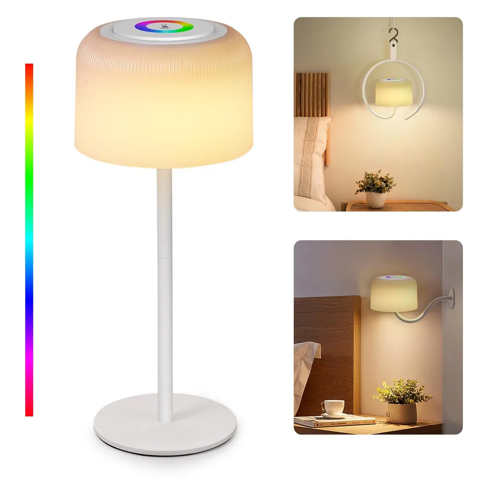 WOWDSGN 3 in 1 Lampada Tavolo LED Ricaricabile RGB IP54