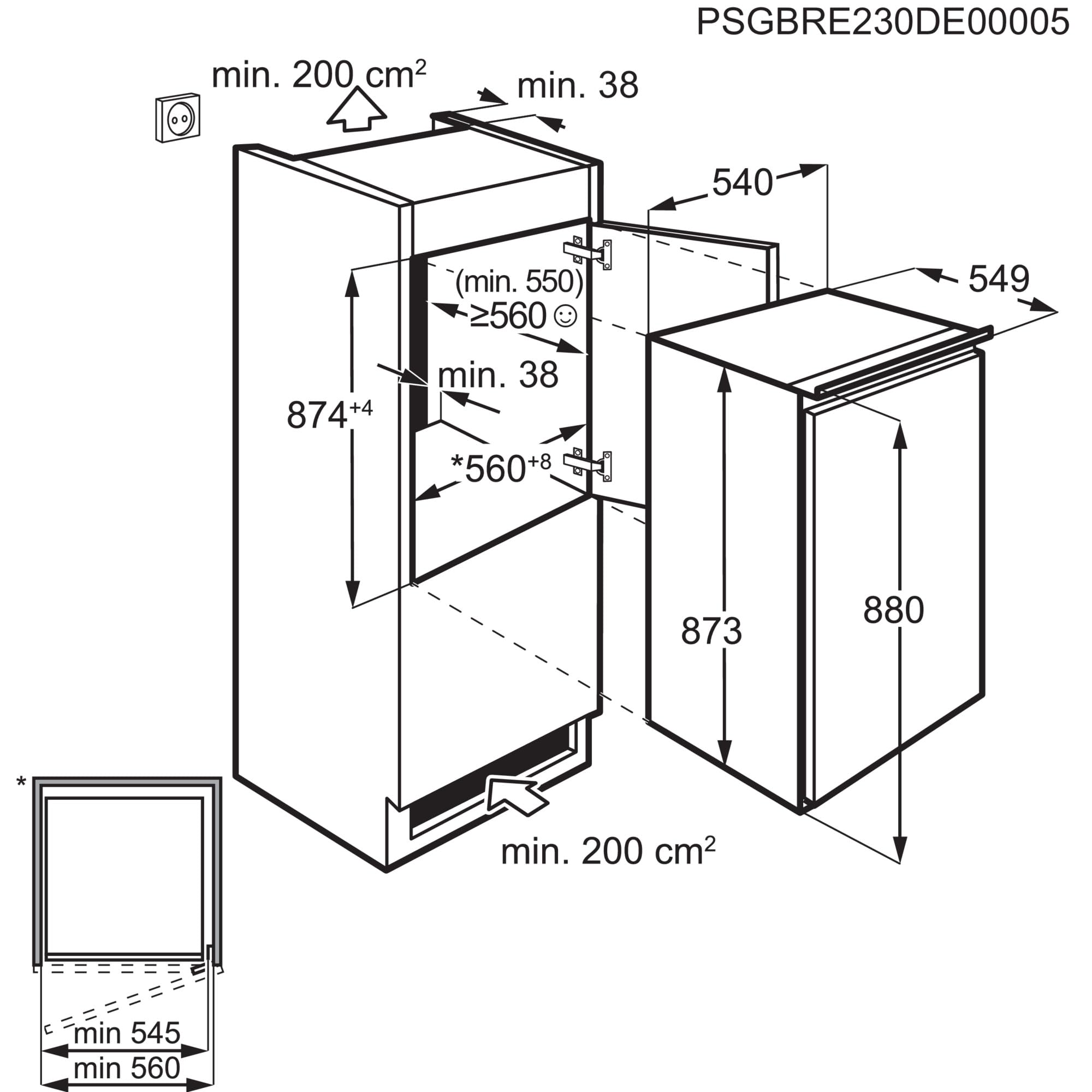 Electrolux Serie 500 LRB2AE88S frigorifero incasso 142 L