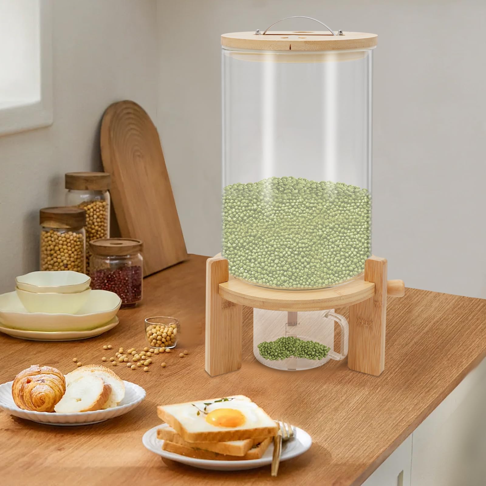 TiryyDrela dispenser cereali in vetro 7,5 L ermetico