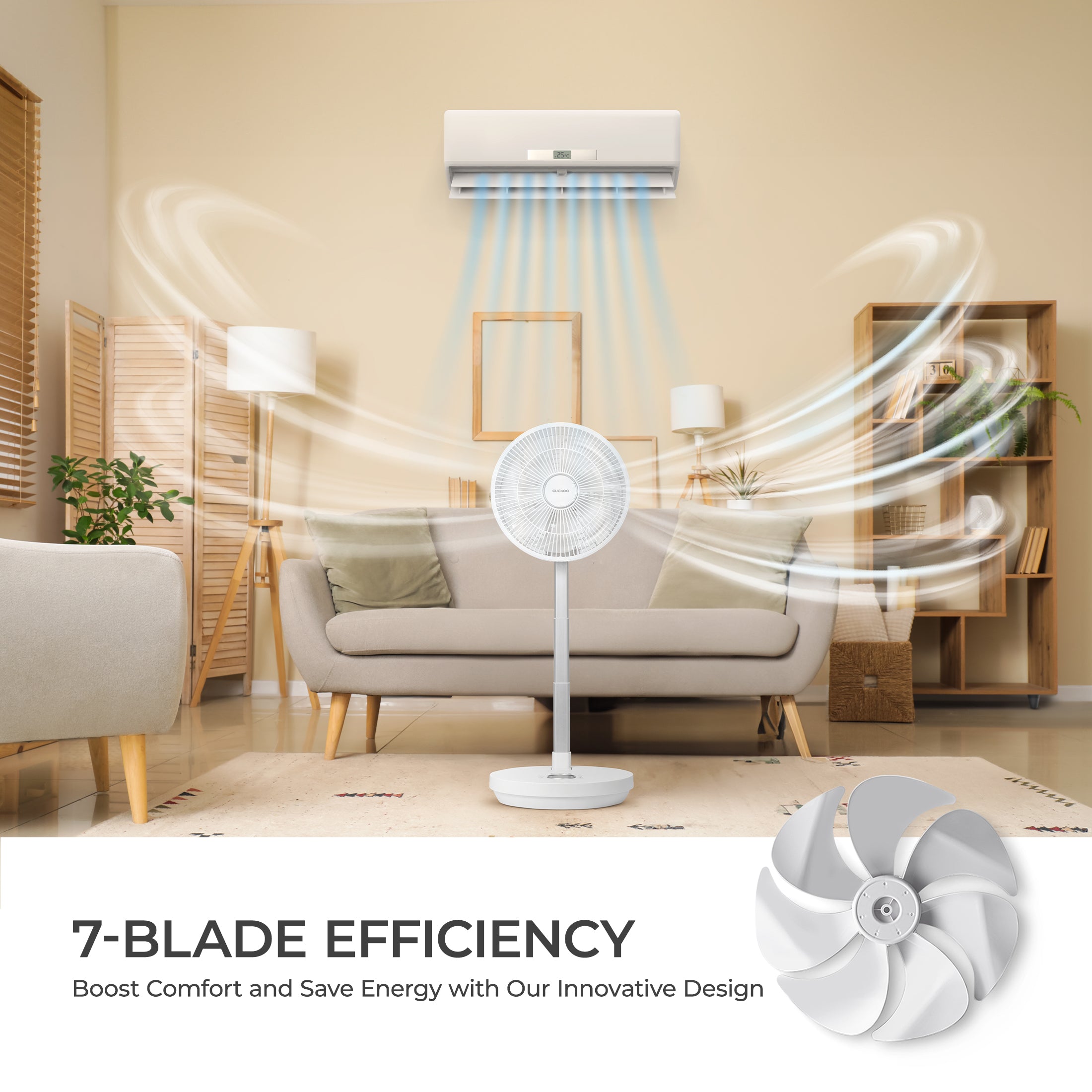 CUCKOO CF-ECL1010WH circolatore aria pieghevole 25 cm ricondizionato