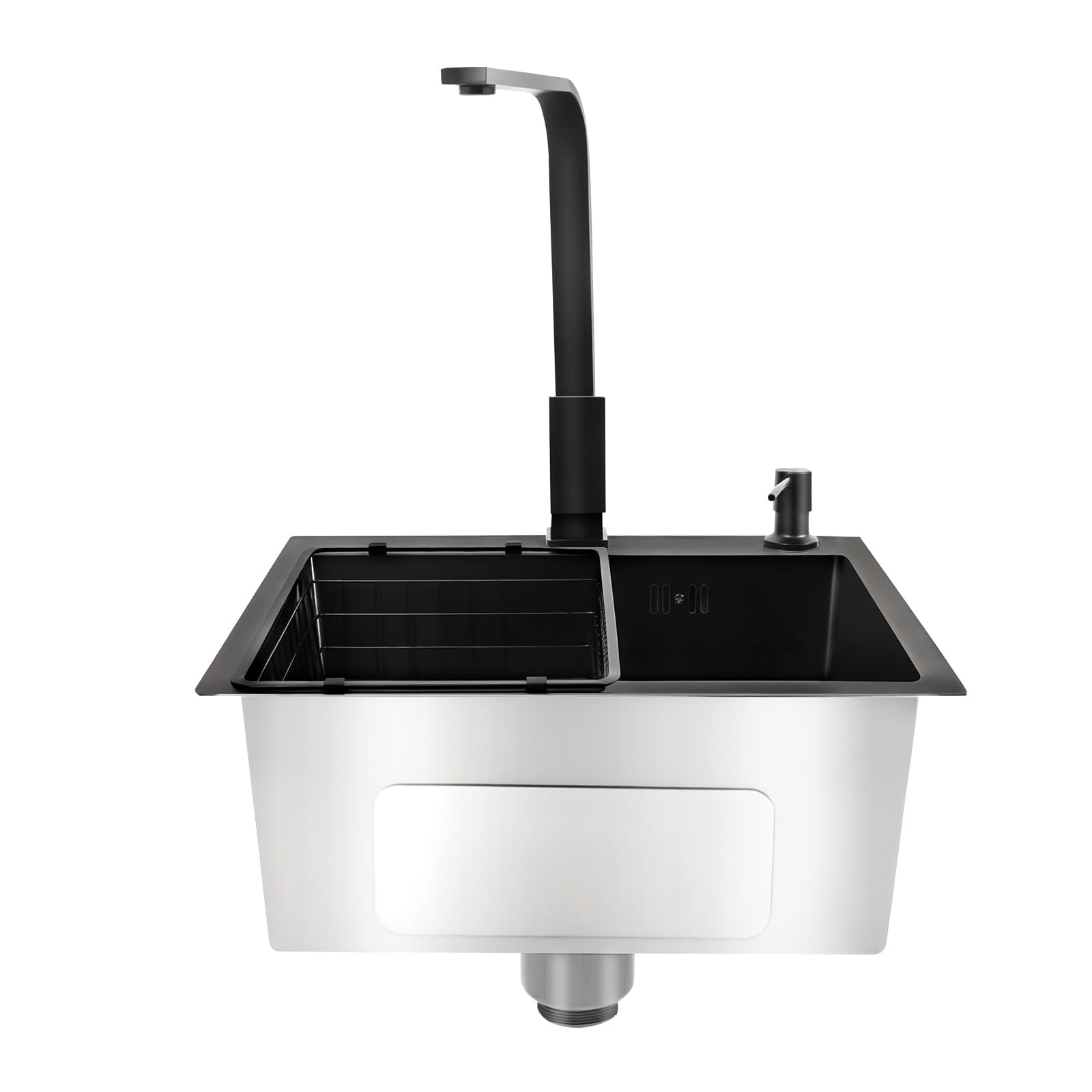 TiryyDrela Lavello Cucina Inox con Rubinetto 1 Vasca Nano Grigio