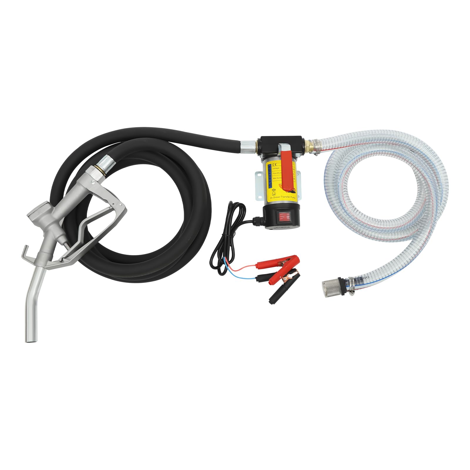 TiryyDrela Pompa Gasolio 12V 200W con Pistola Autoadescante