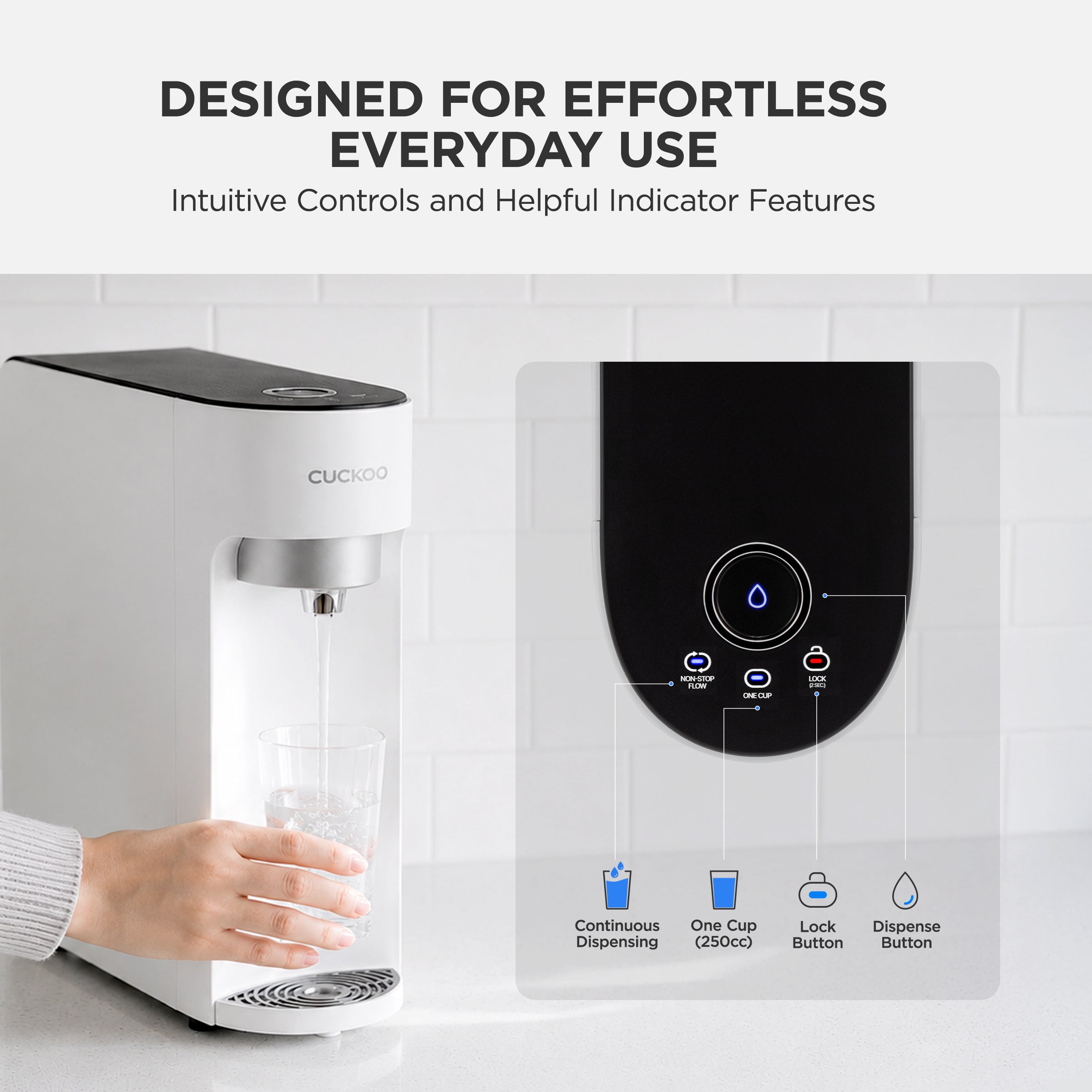 Cuckoo CP-U011W depuratore acqua da banco tankless nanofiltrazione