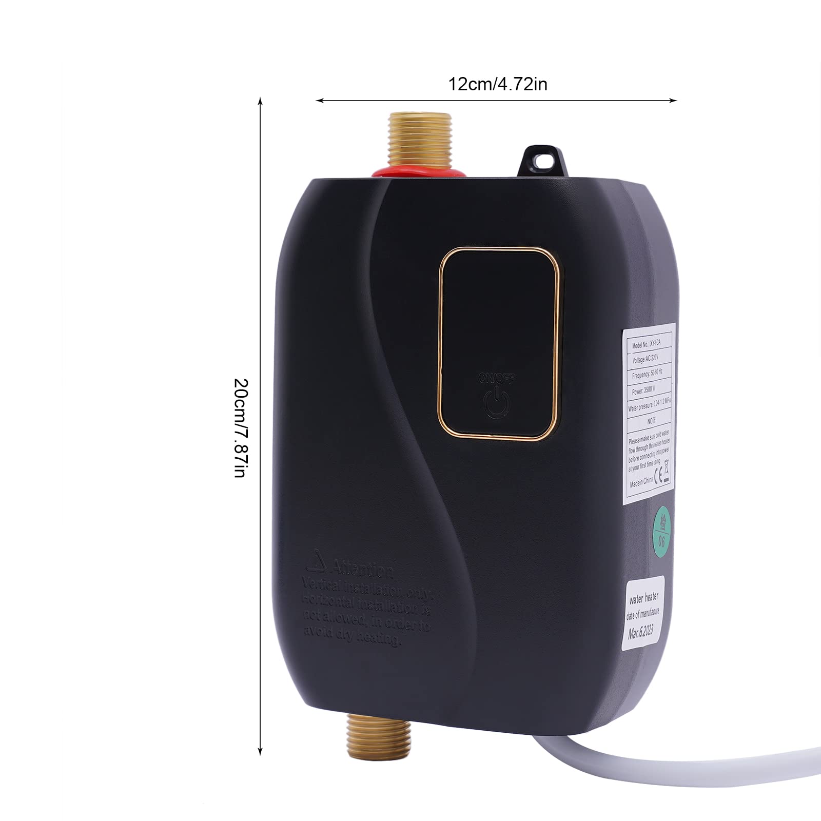 TiryyDrela Scaldabagno istantaneo 3500 W nero 25-50°C