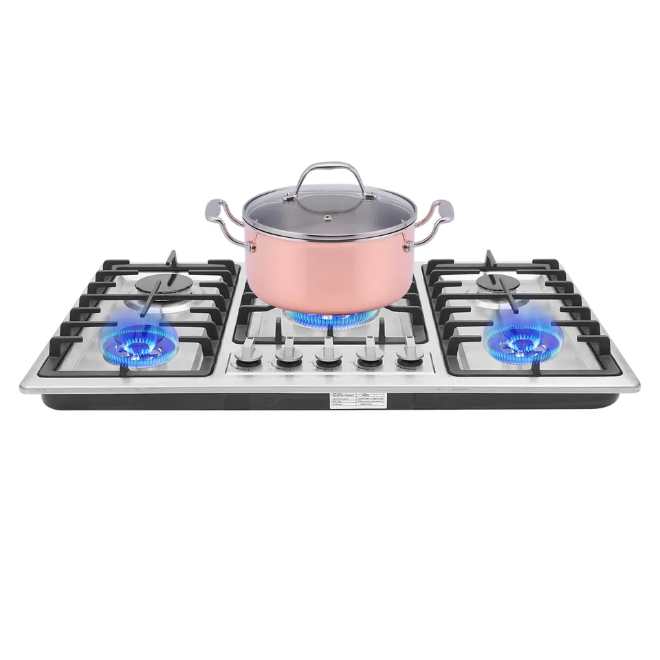 TiryyDrela Piano cottura gas 5 fuochi inox da incasso