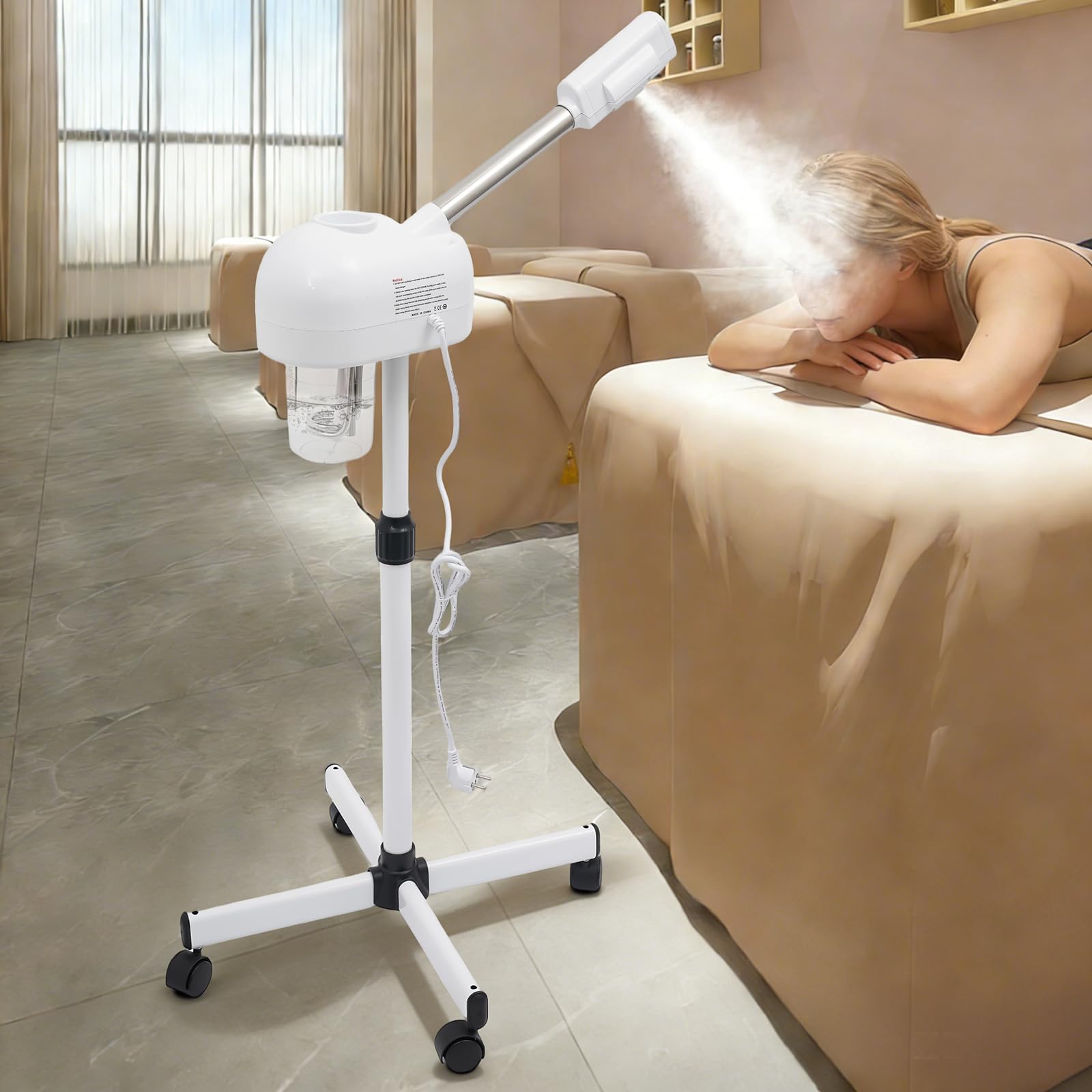 TiryyDrela Vapozone Viso 800W 600ml Altezza 58-68cm Bianco