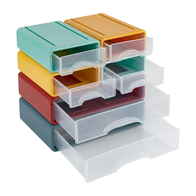 TiryyDrela Cassettiera Plastica 6 Cassetti 34x25x33 cm Traslucida