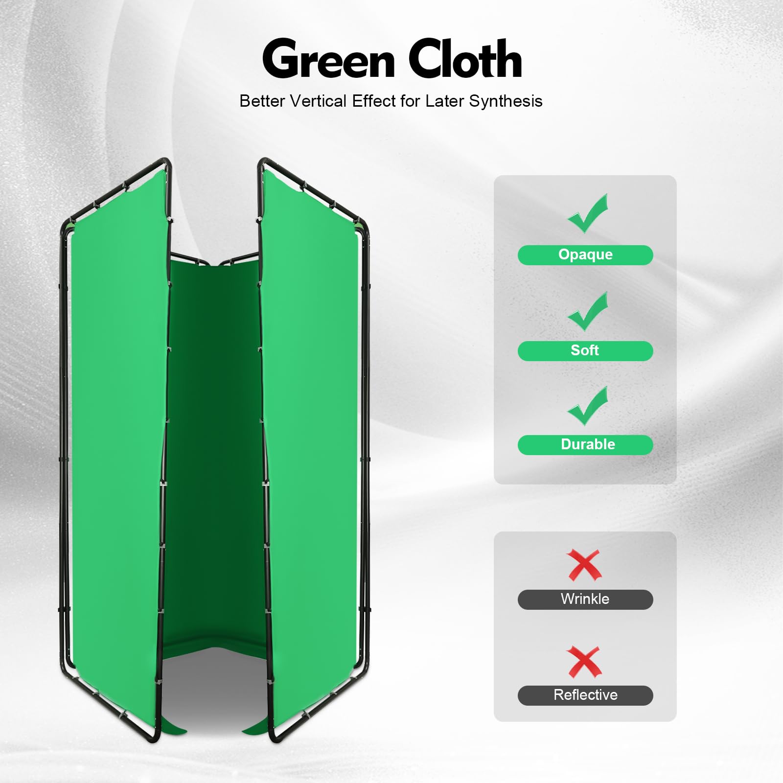 TiryyDrela Green Screen Sfondo Verde Fotografico Kit 4x2,4m