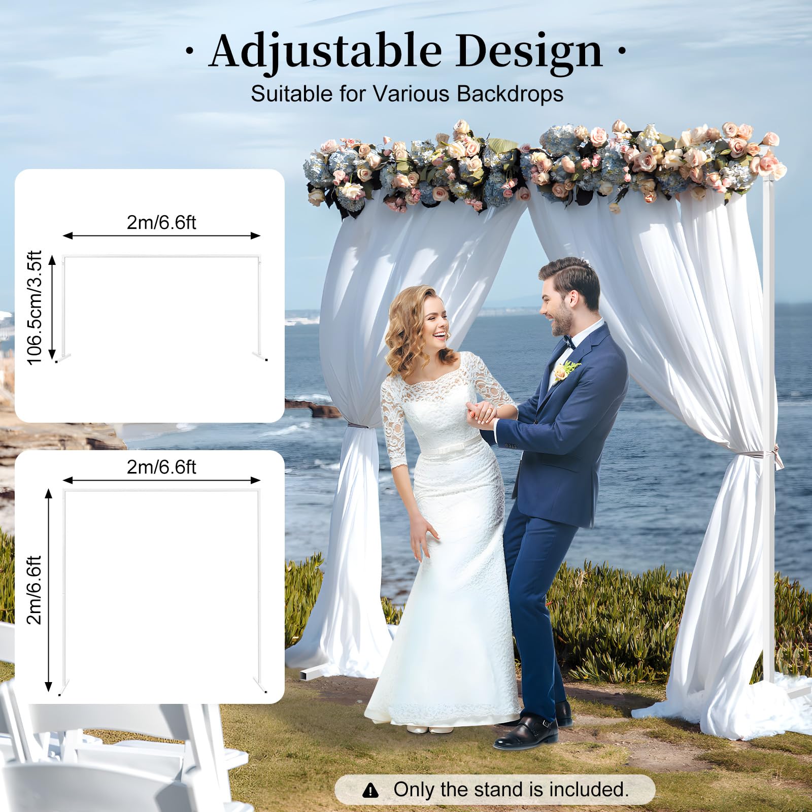 TiryyDrela Arco matrimonio bianco 2x2m ferro zincato