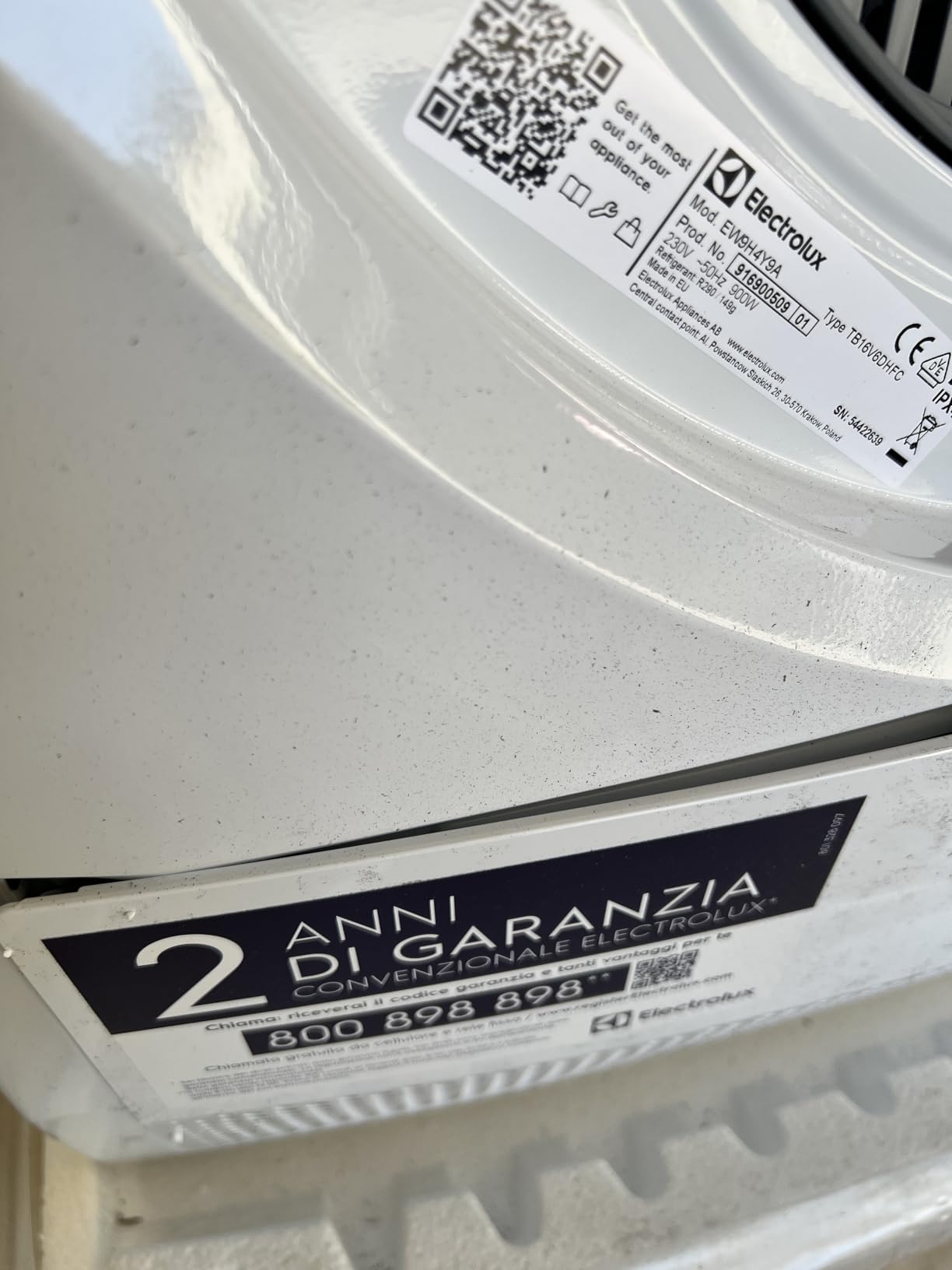 Electrolux EW9H79A Asciugatrice 9 kg Classe A Bianca