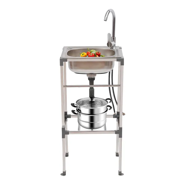 TiryyDrela Lavello Acciaio Inox 1 Vasca Autoportante con Rubinetto