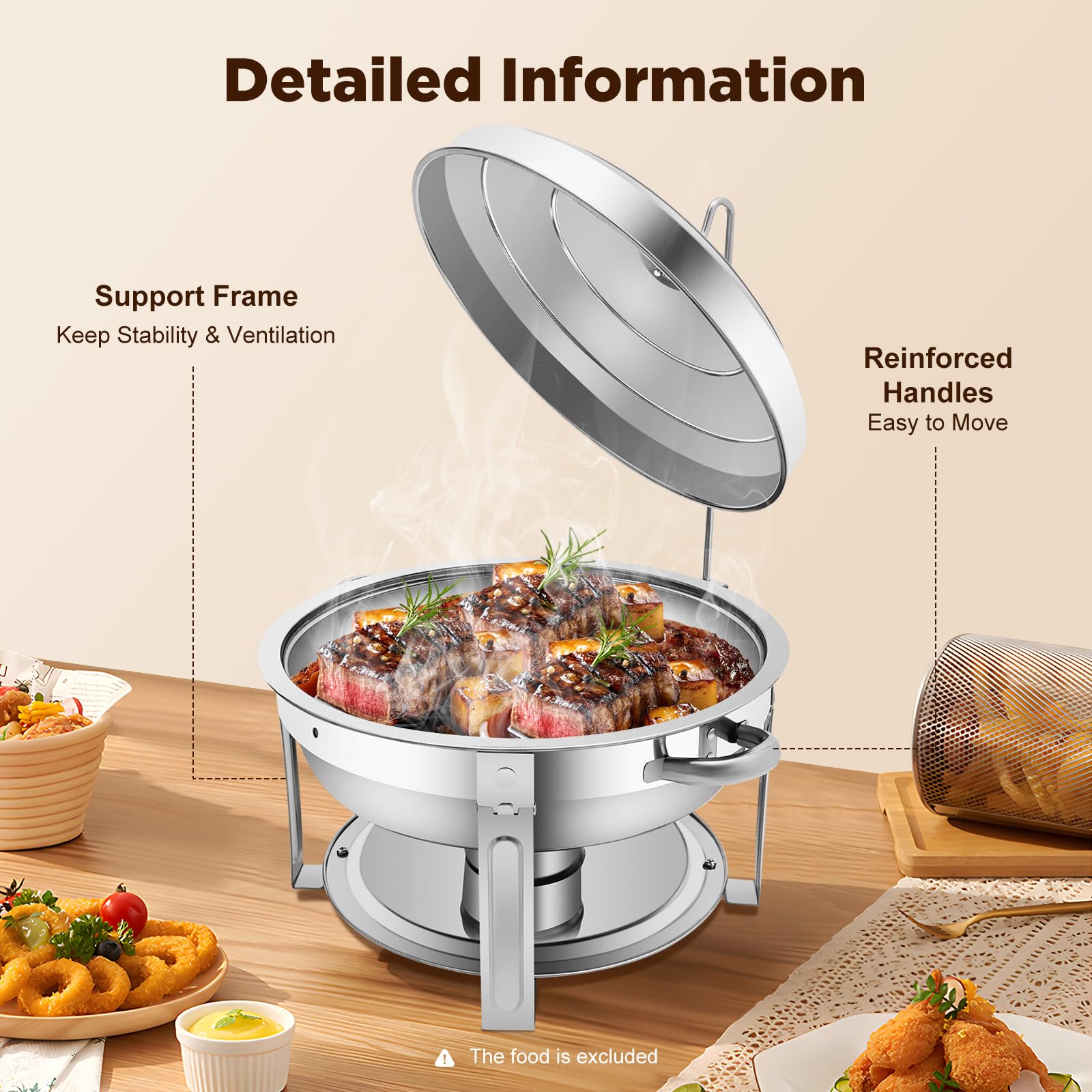 TiryyDrela Chafing Dish Inox 7,5 L Scaldavivande catering 44x26 cm