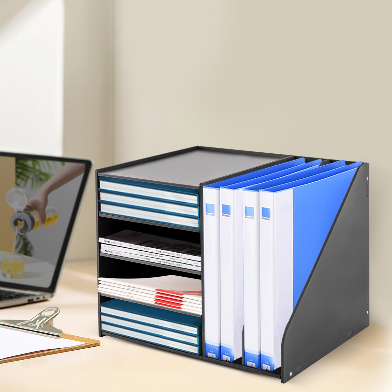 TiryyDrela organizer scrivania A4 6 livelli PVC 39x31x30 cm