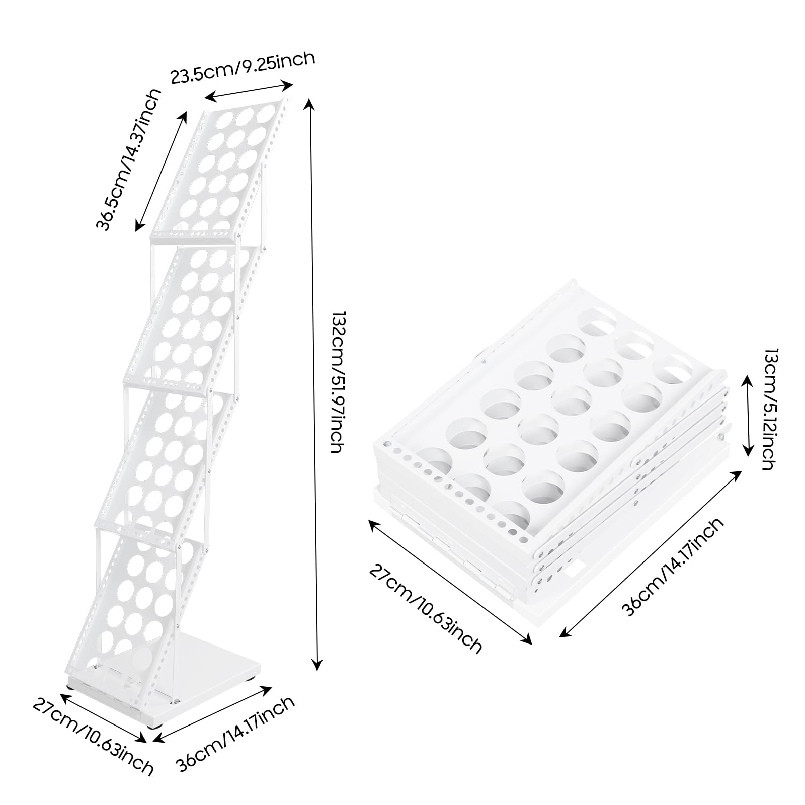 TiryyDrela Espositore Portariviste 4 Livelli Bianco 36 cm Ferro