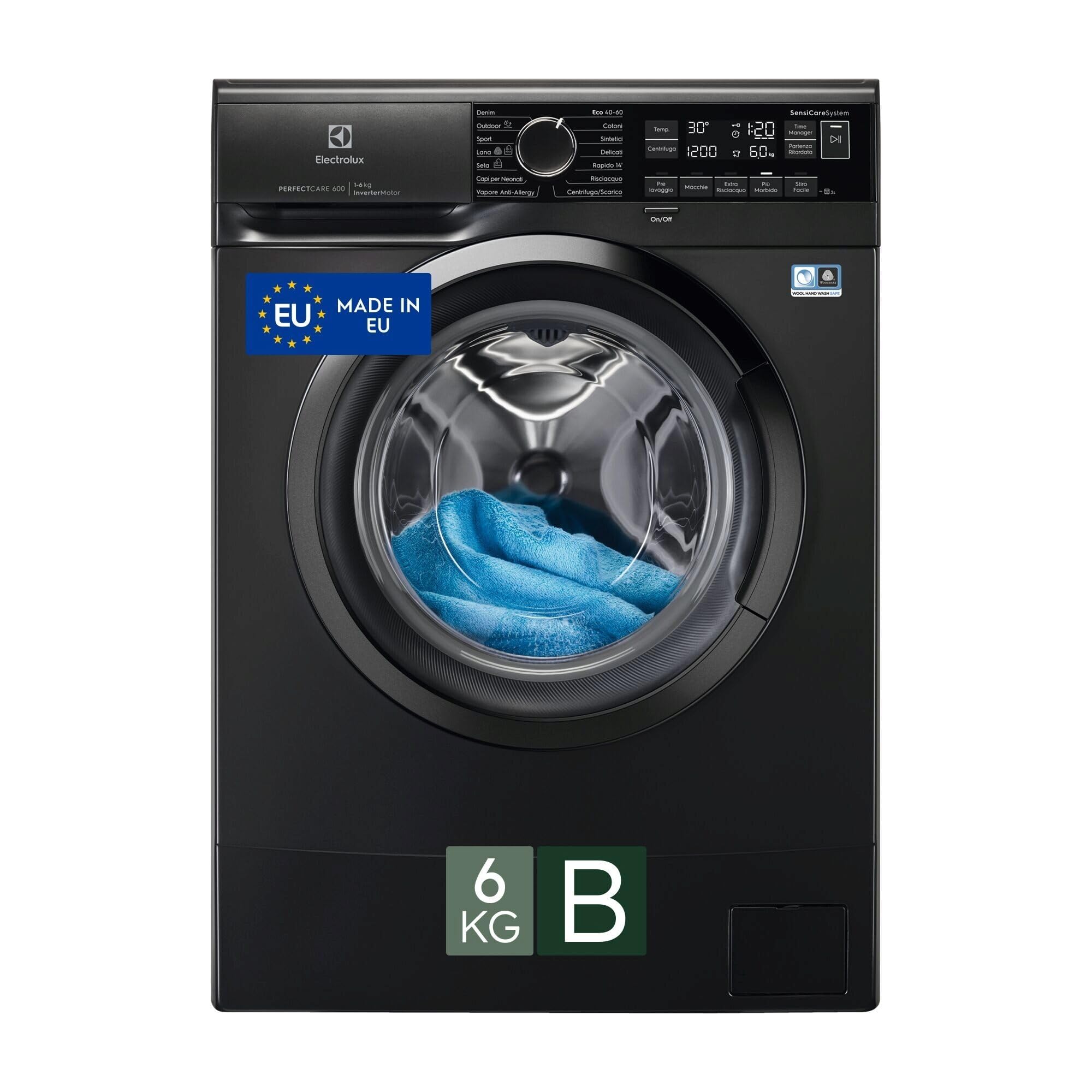 Electrolux Serie 600 EW6S306BL lavatrice slim 6kg nera