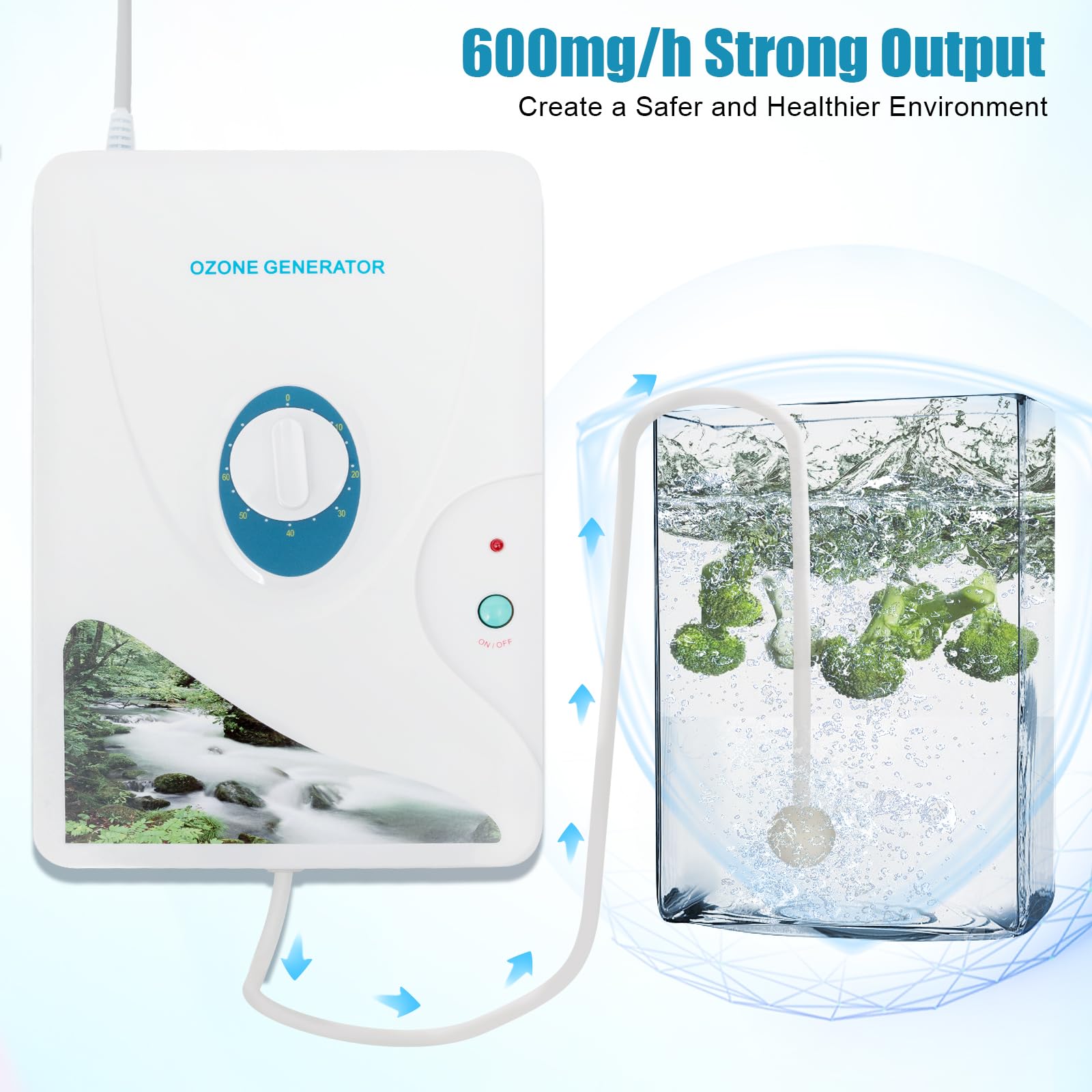 TiryyDrela Generatore Ozono Purificatore Aria 600 mg/h Timer