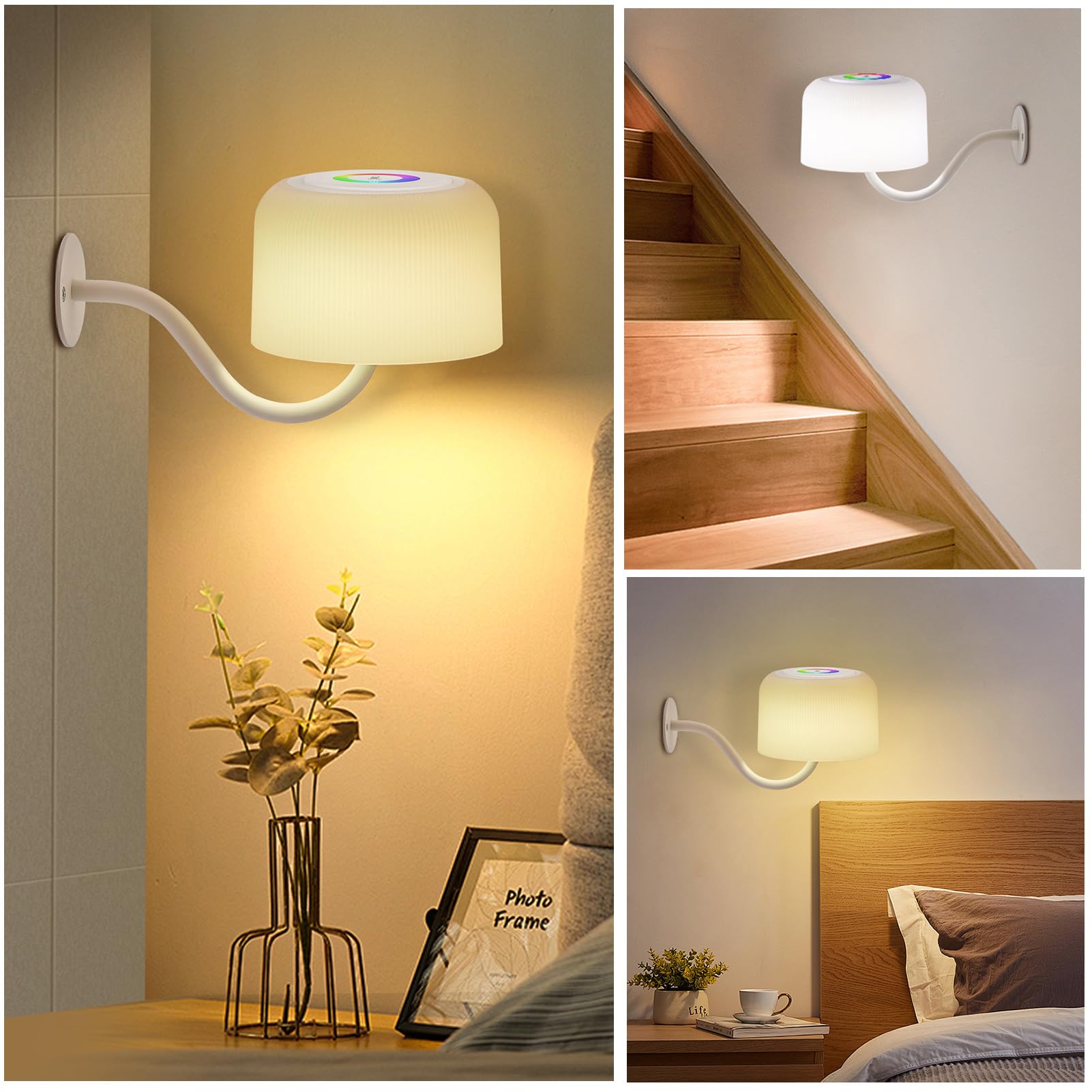 WOWDSGN 3 in 1 Lampada Tavolo LED Ricaricabile RGB IP54
