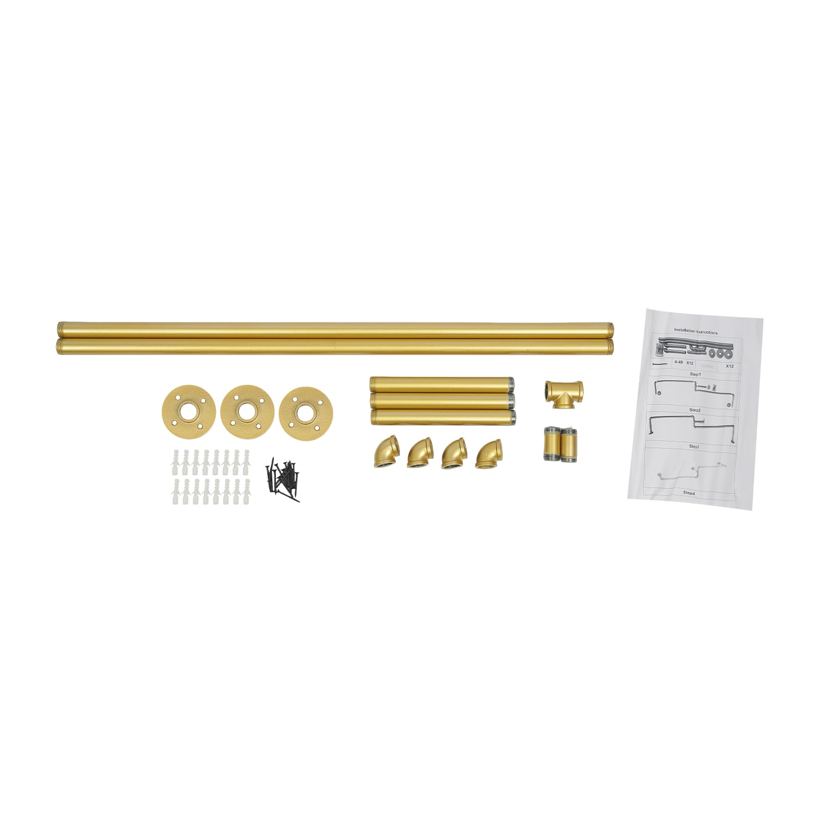 TiryyDrela Appendiabiti da Parete 180 cm in Acciaio Oro