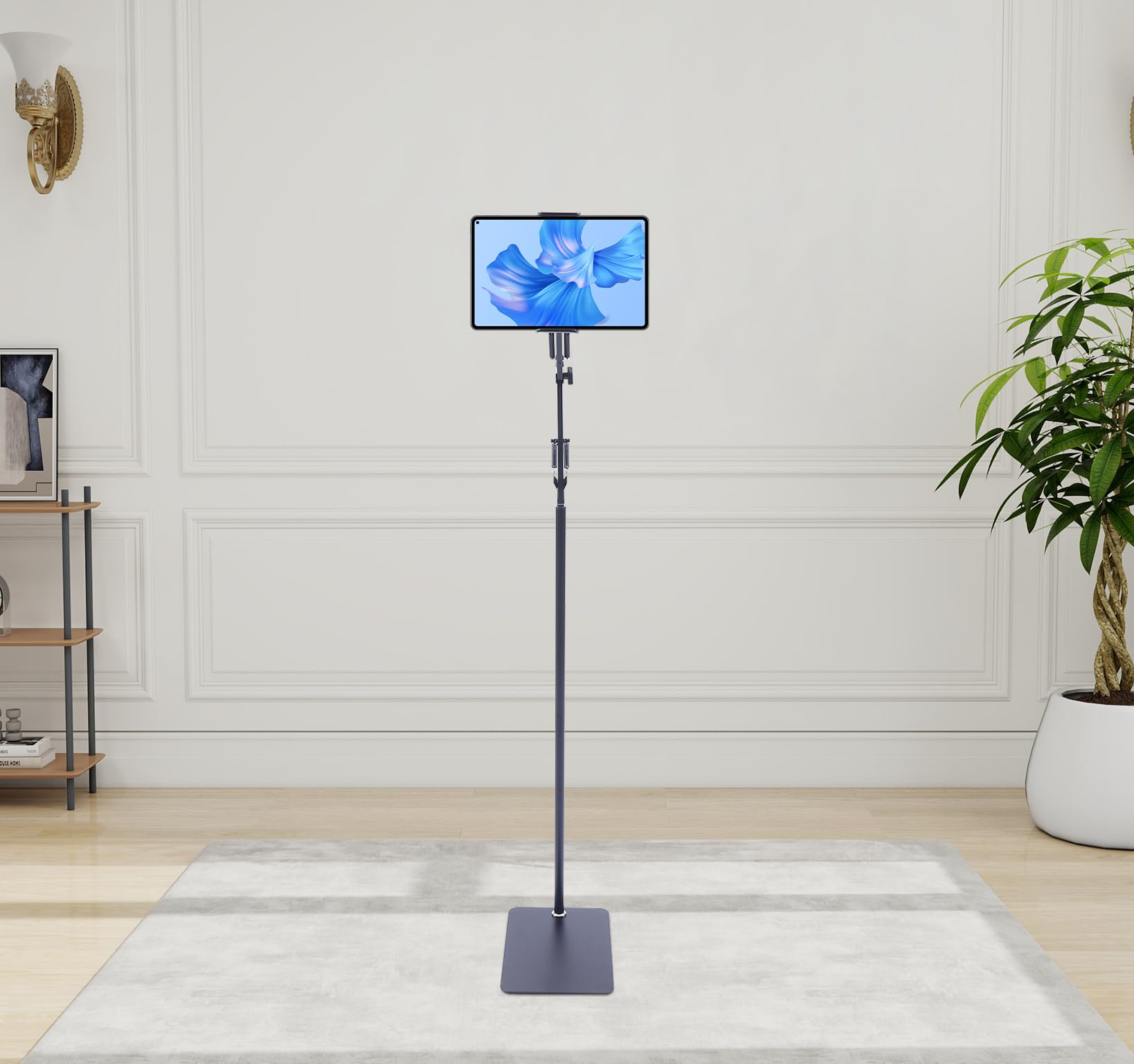 TiryyDrela Supporto Tablet Pavimento Acciaio 135 cm 360°