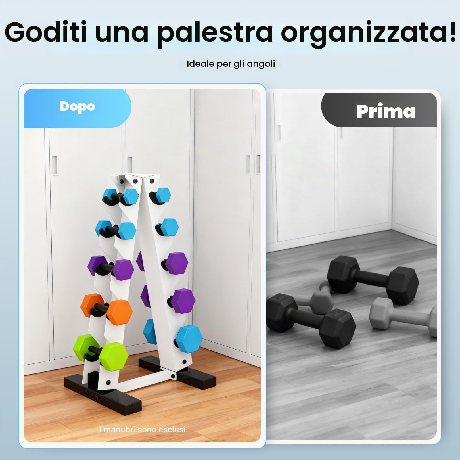 TiryyDrela rastrelliera manubri 5 livelli acciaio 100 kg