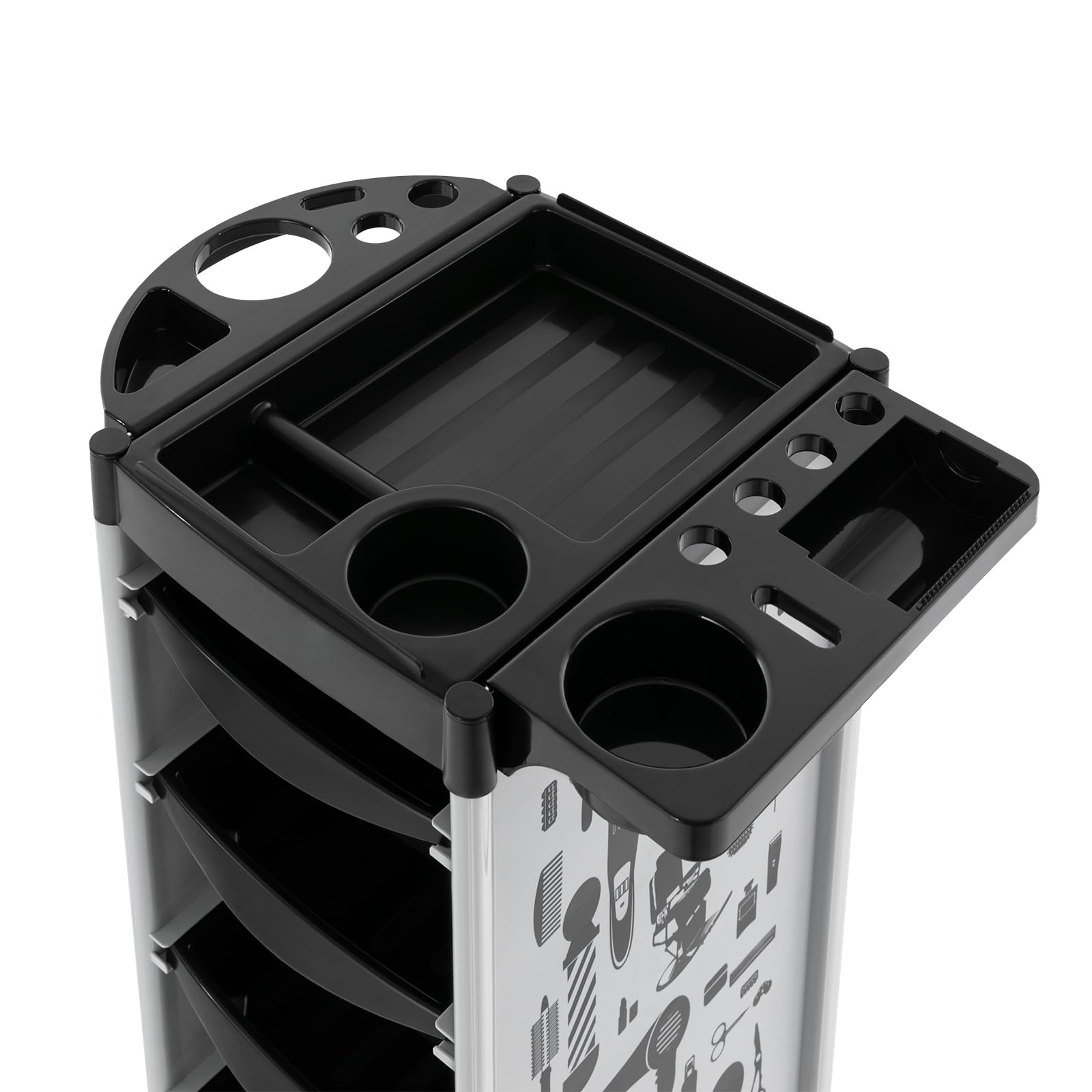 TiryyDrela Carrello Parrucchiere 4 Cassetti 5 Livelli Bianco con Ruote