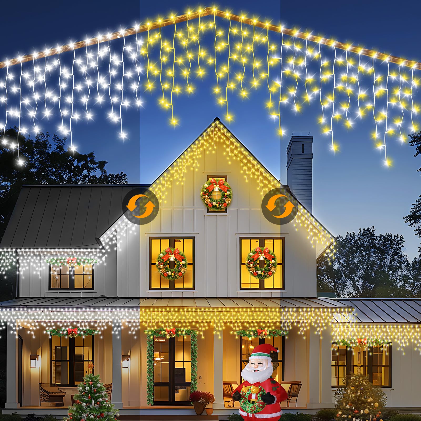 WOWDSGN Tenda Luminosa 10M 440 LED luci Natale bianco caldo