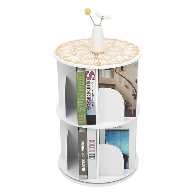 TiryyDrela libreria rotonda bianca 2 ripiani 40x59,5 cm