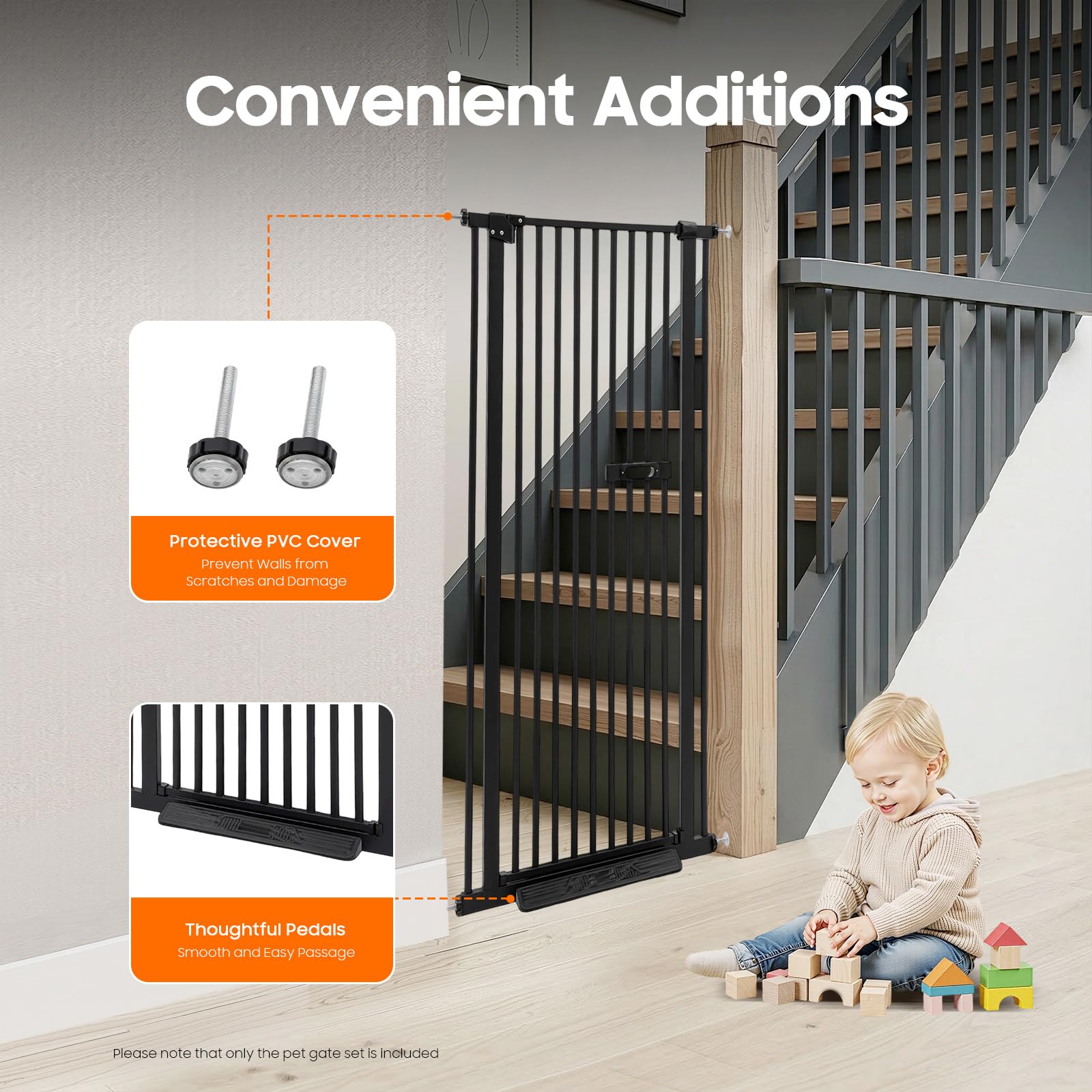 TiryyDrela cancelletto cani e gatti 150 cm 76-85 cm nero