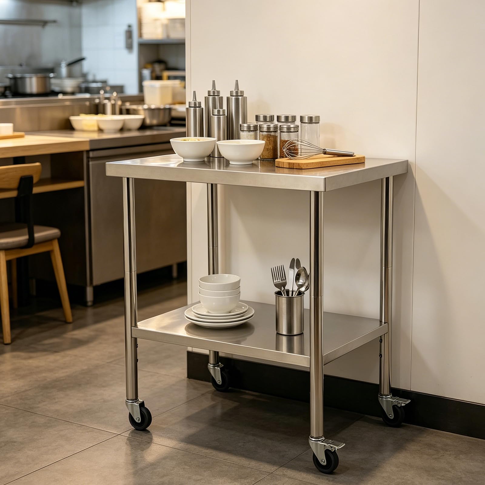 TiryyDrela tavolo lavoro cucina inox 76x60 cm 300 kg