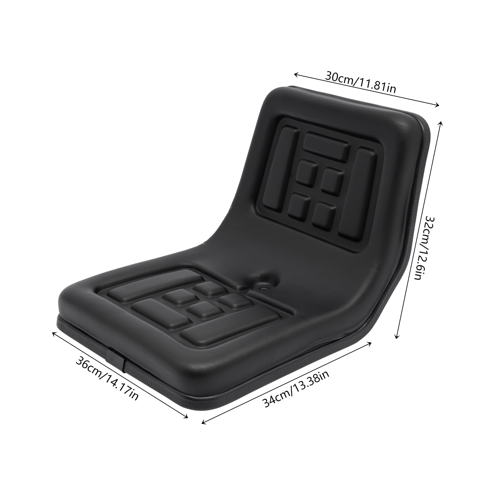 TiryyDrela Sedile Trattore Universale PVC Nero Regolabile 15 cm