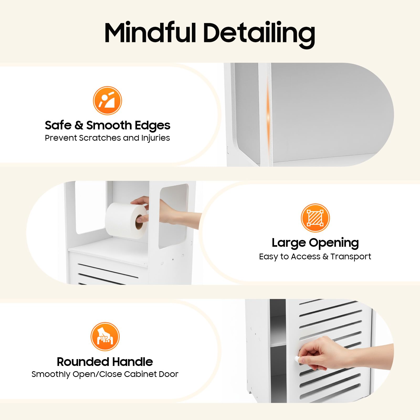 TiryyDrela Mobile Colonna Bagno Bianco in PVC 80 cm