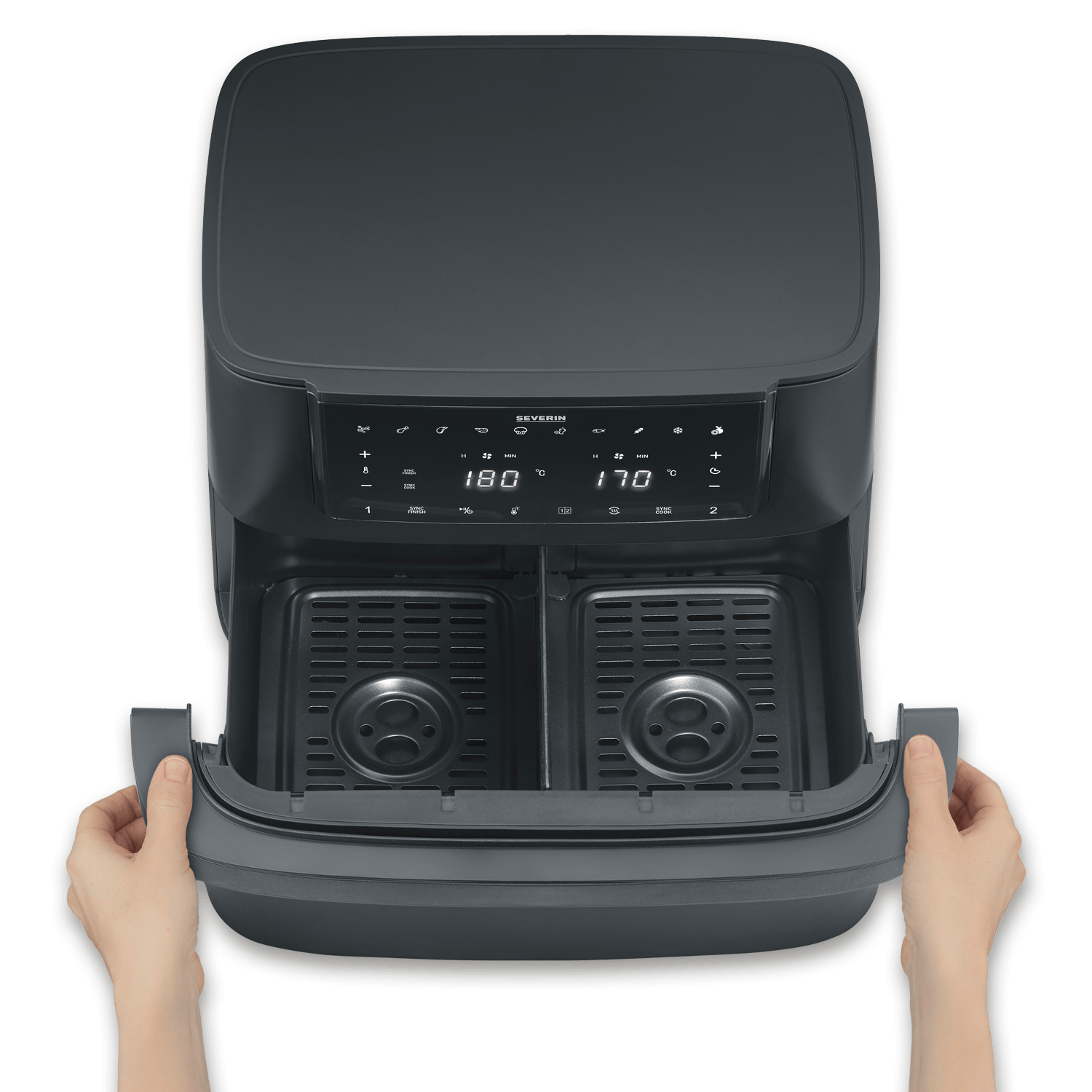 SEVO Black Line Flex Friggitrice ad Aria Calda Doppia Zona