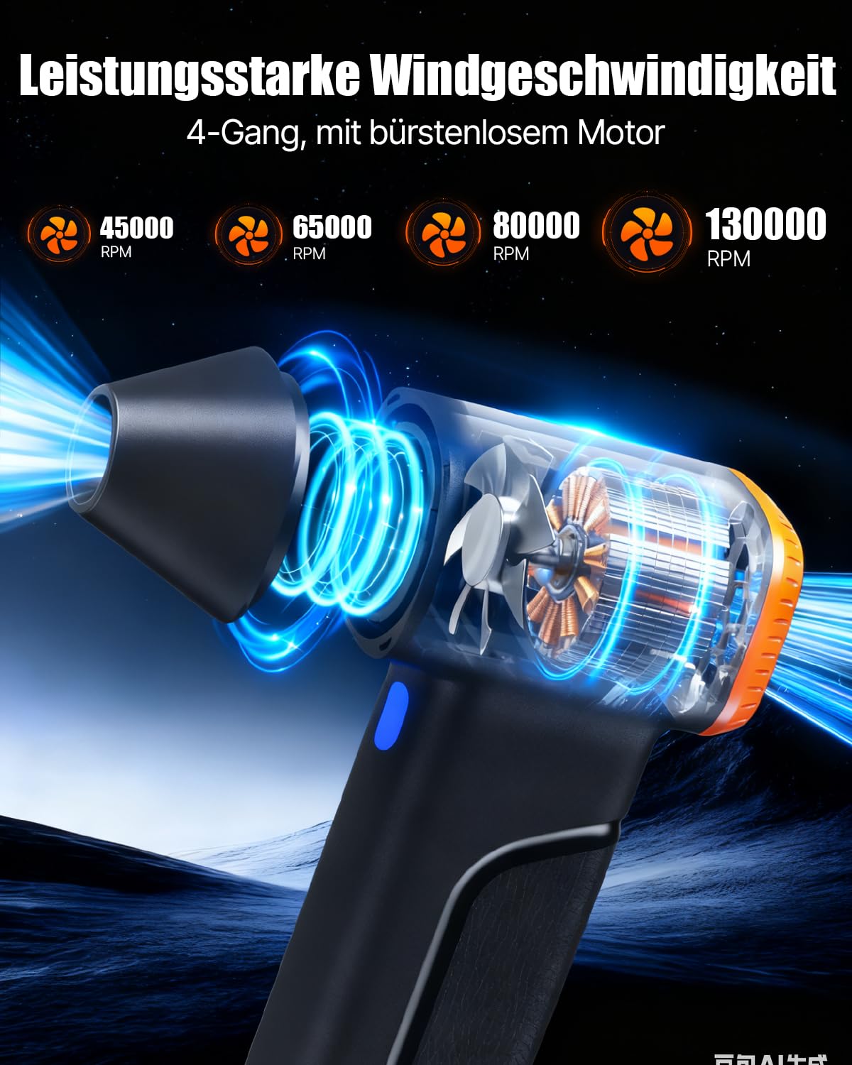 WOWDSGN 130000 RPM soffiatore portatile a batteria con indicatore