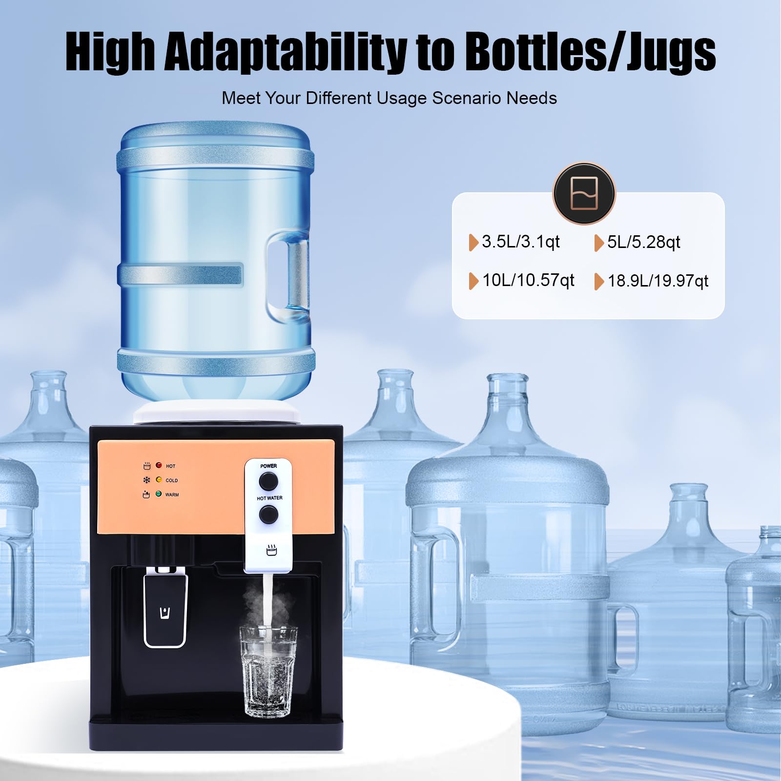 TiryyDrela Distributore Acqua Calda Fredda Tavolo Inox 8-95°C