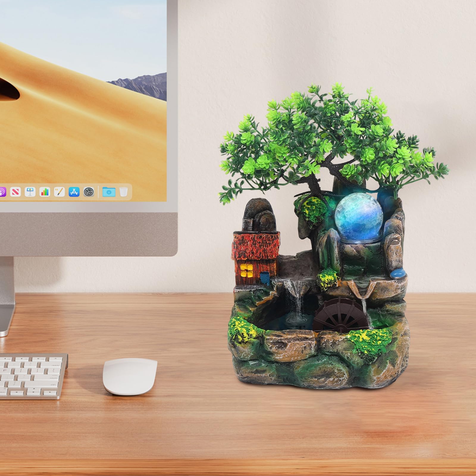 TiryyDrela Fontana da Tavolo Zen LED 27x20x16 cm
