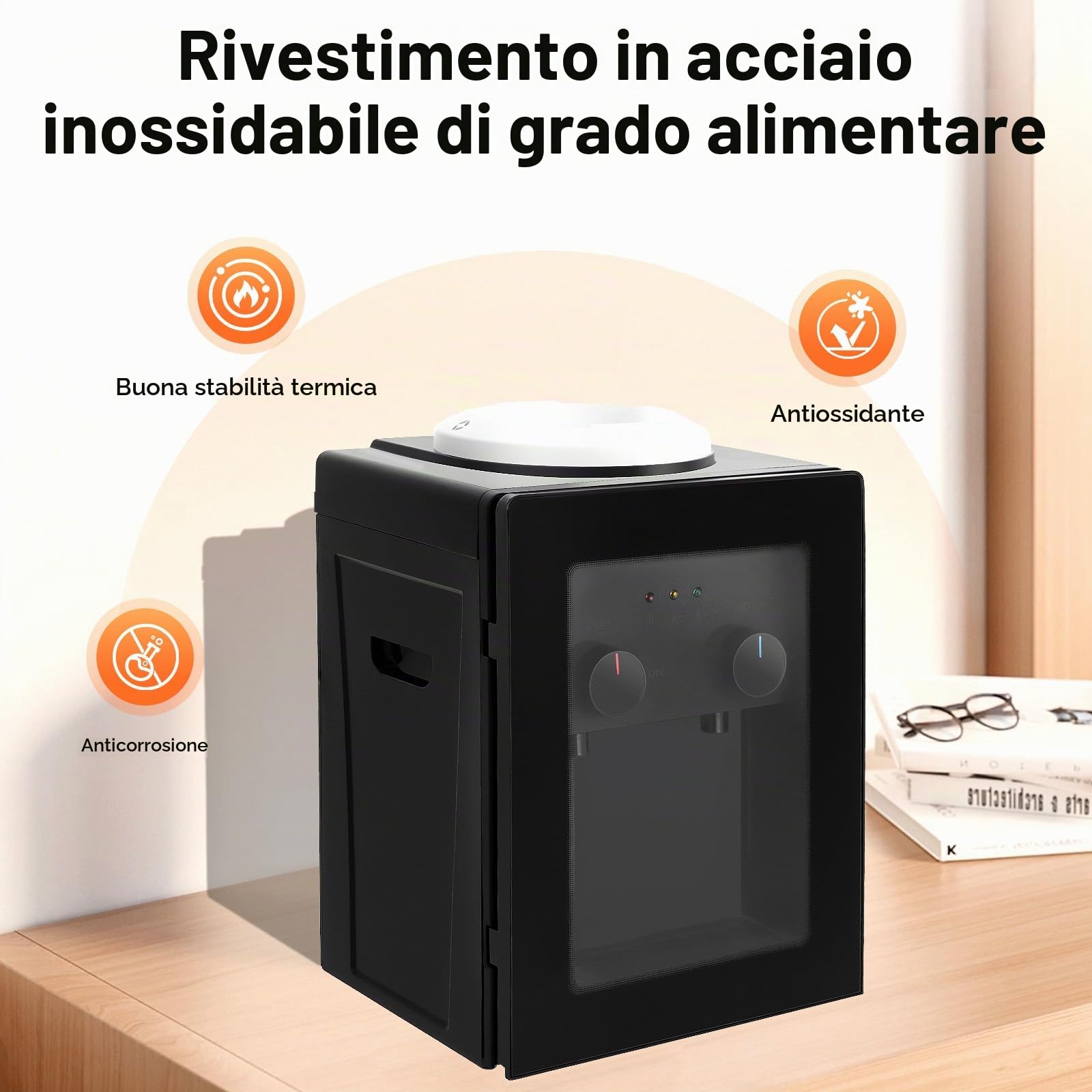 TiryyDrela distributore acqua calda fredda 550W inox