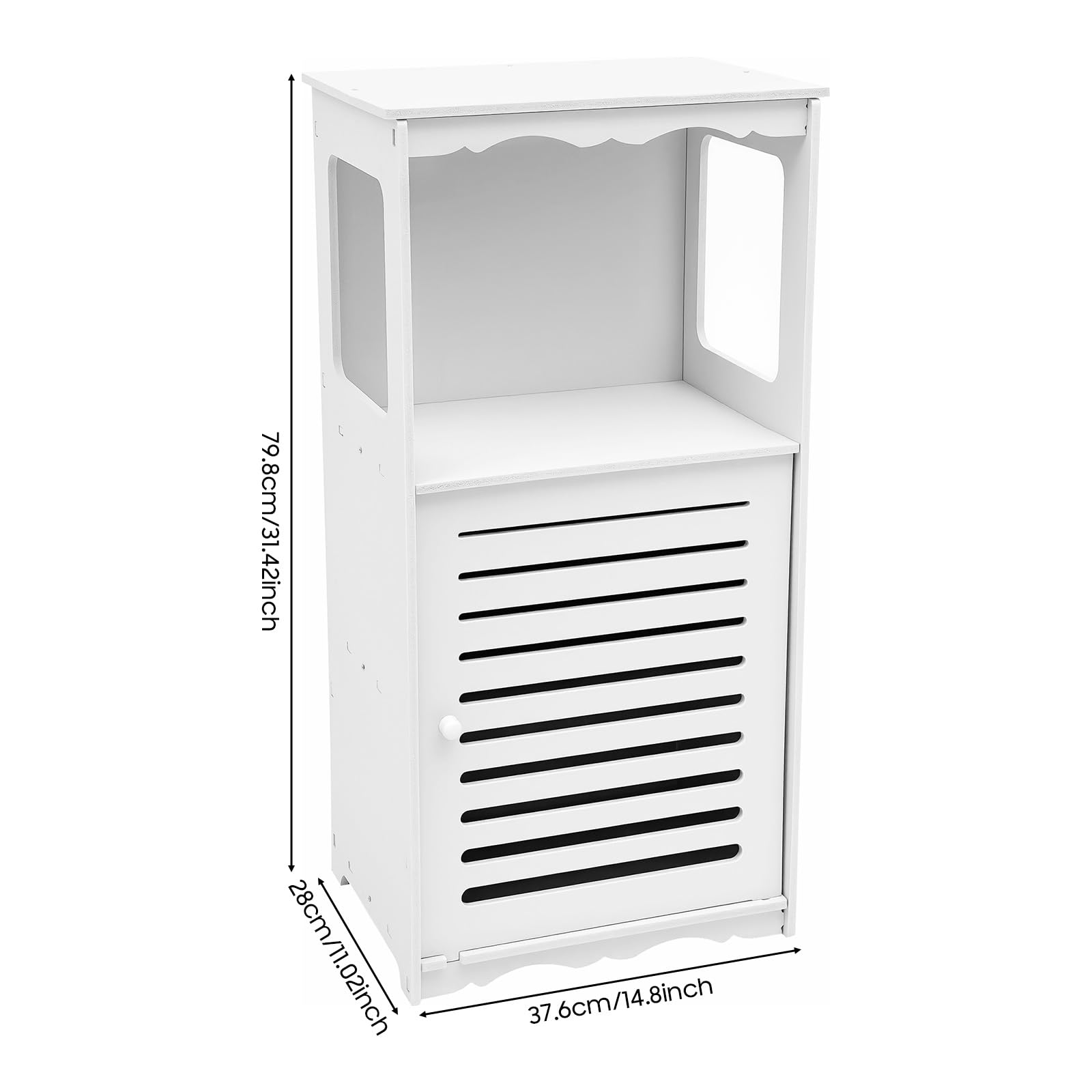 TiryyDrela Mobile Colonna Bagno Bianco in PVC 80 cm