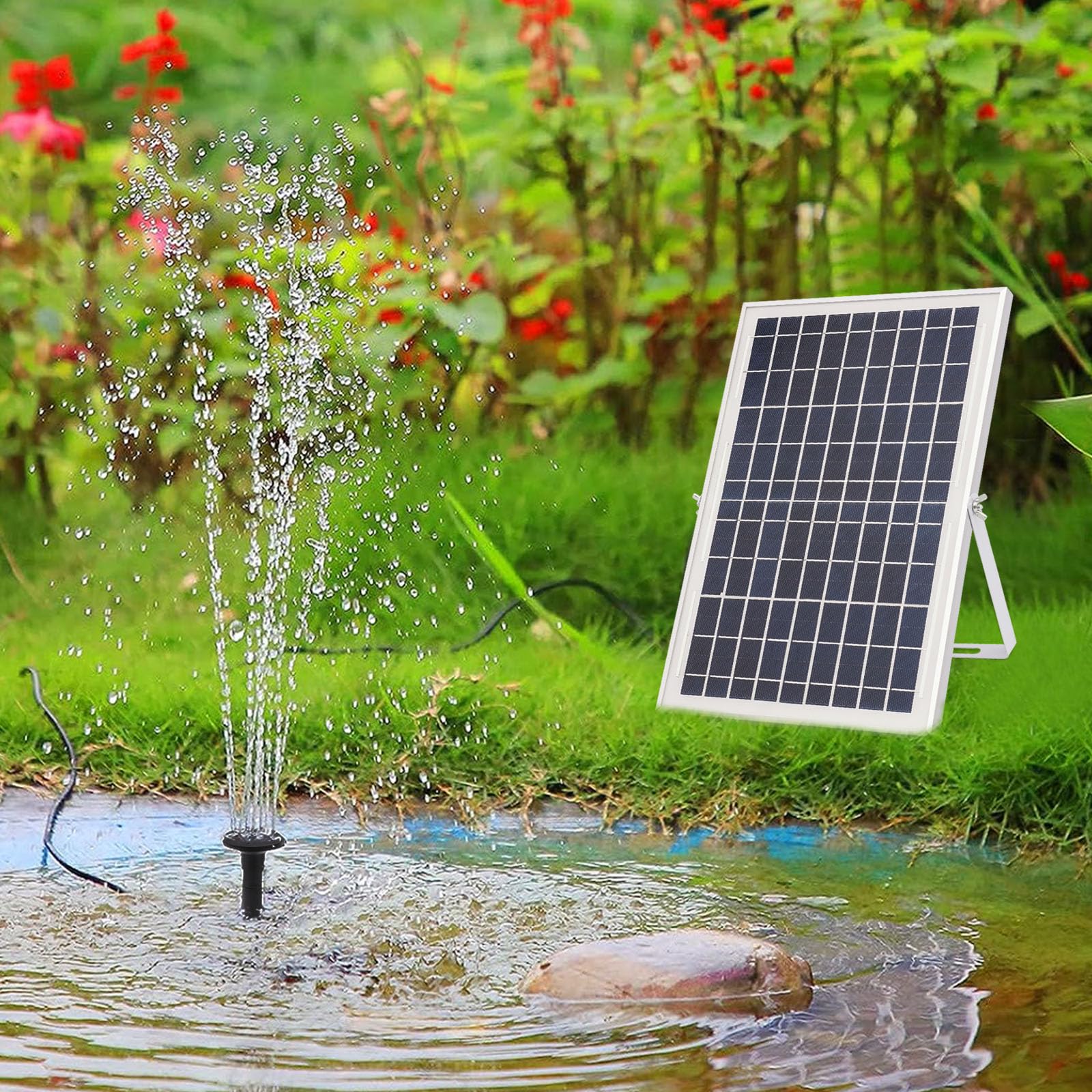 TiryyDrela Fontana Solare Esterna 10W Pompa 1000 L/h 1,5 m