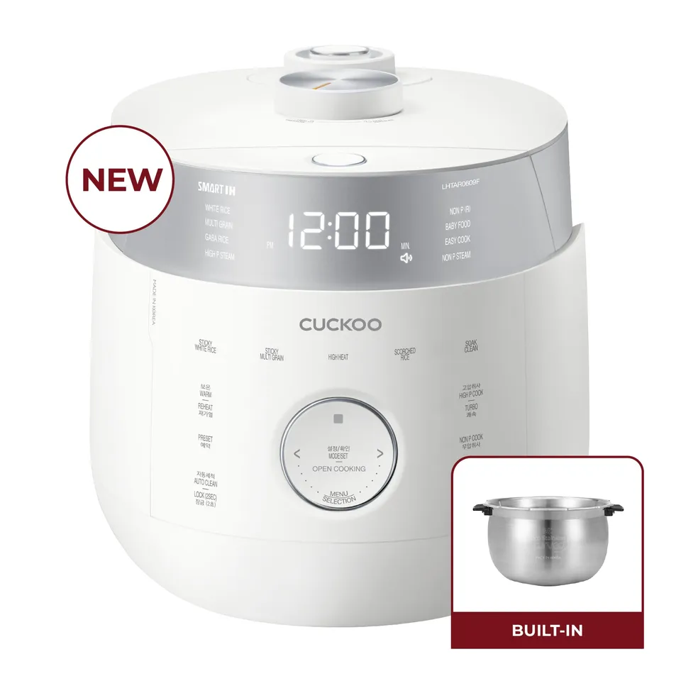 Cuckoo IH Twin Pressure CRP-LHTAR0609F cuociriso 6 tazze bianco inox