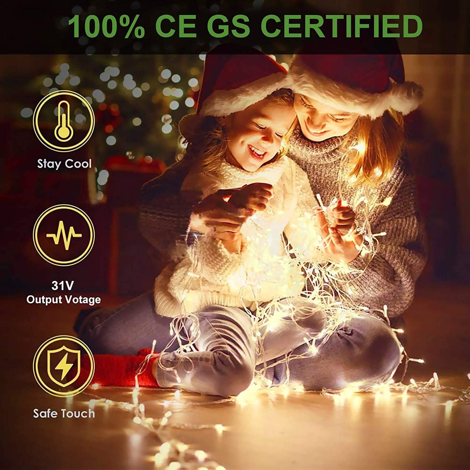 WOWDSGN catena luminosa 20 m 200 LED bianco caldo IP44