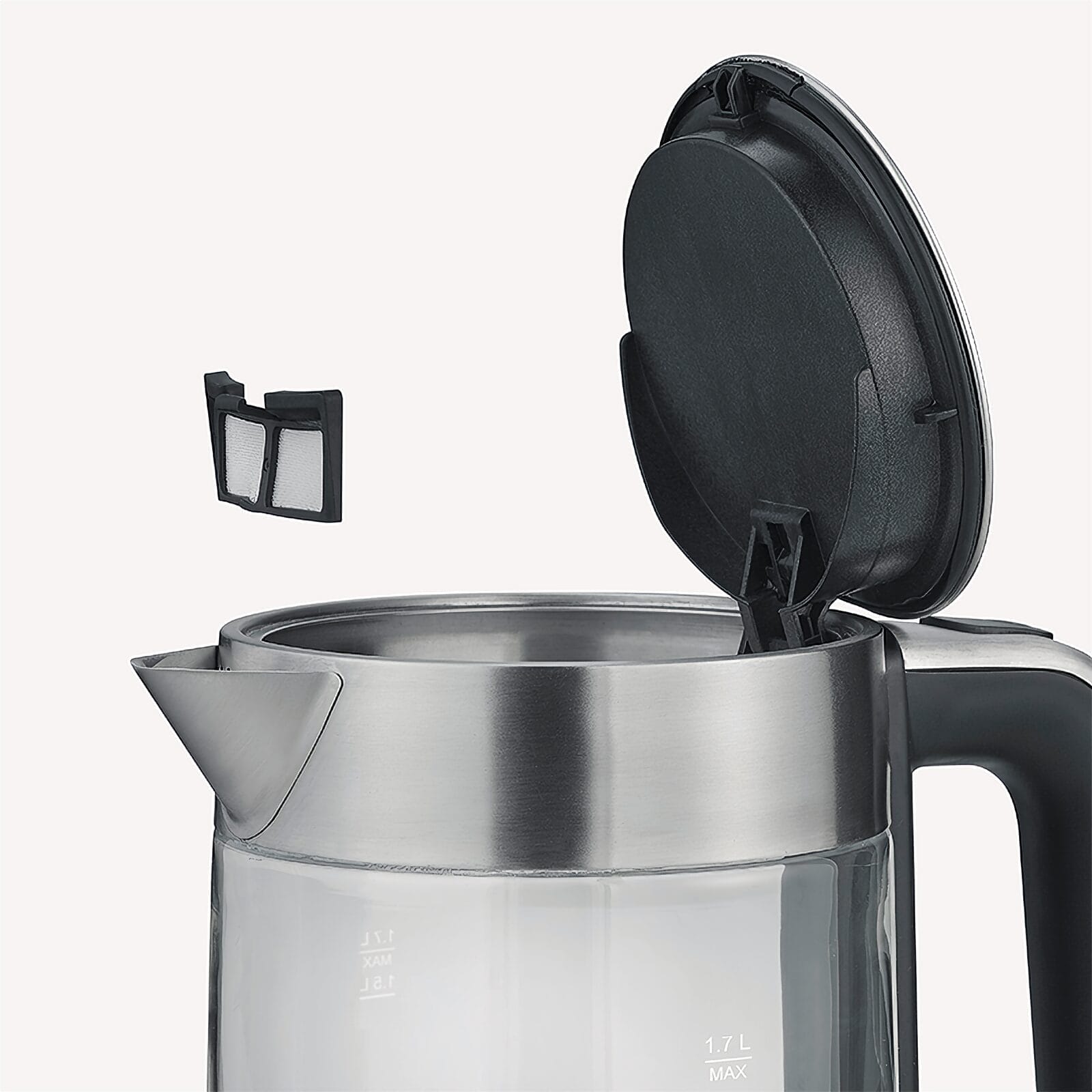 SEVO bollitore vetro 1,7 L acciaio inox una mano
