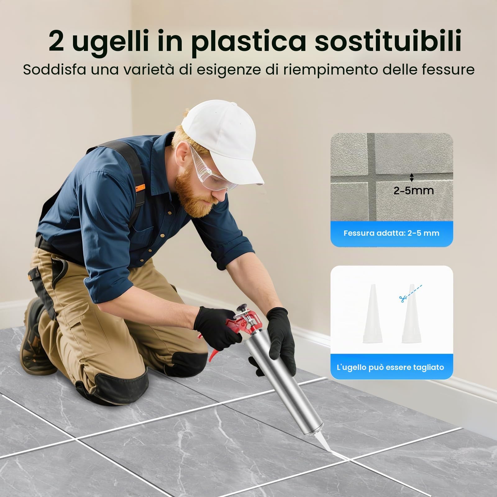 TiryyDrela pistola malta cemento inox 22 cm ugelli