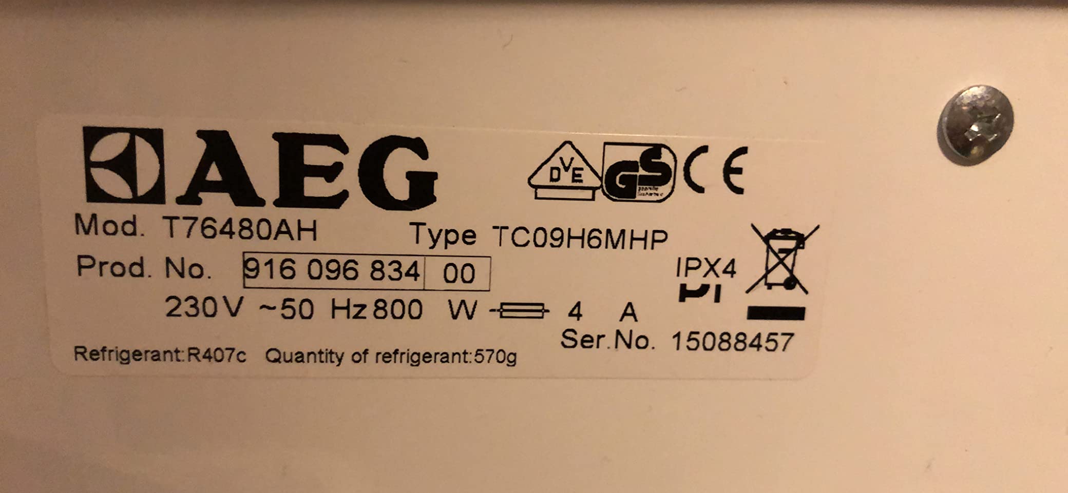 Electrolux 1366253233 cerniera porta asciugatrice
